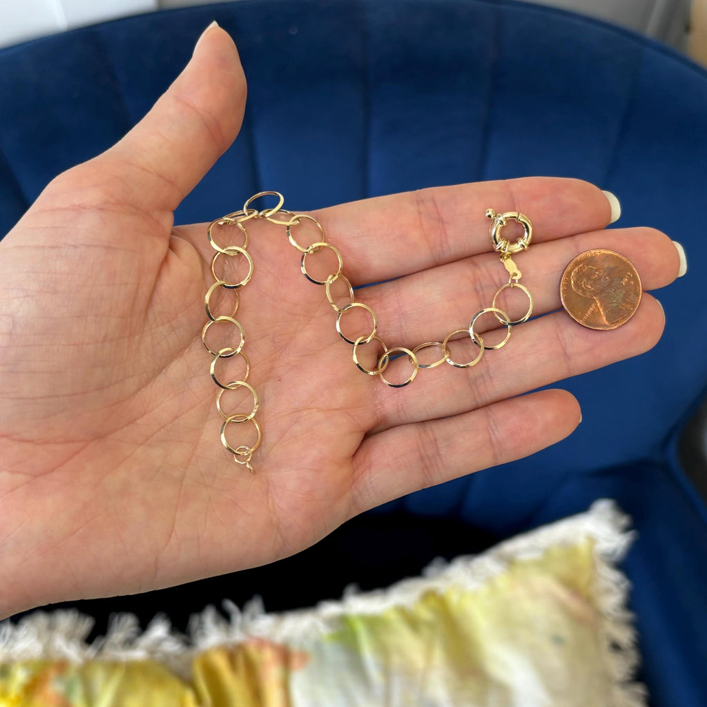 14k Yellow Gold Circle Chain Bracelet