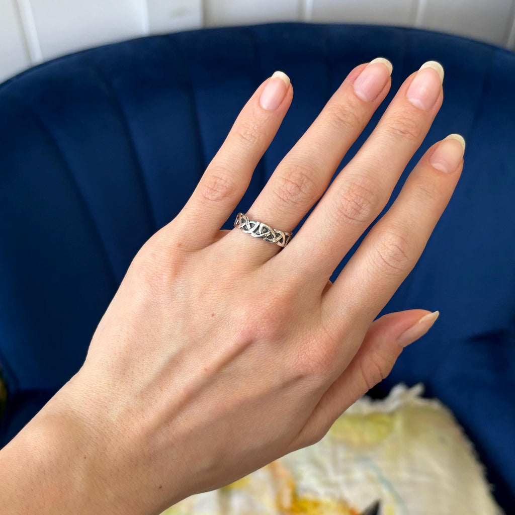 Sterling Silver Antiqued Celtic Knot Ring