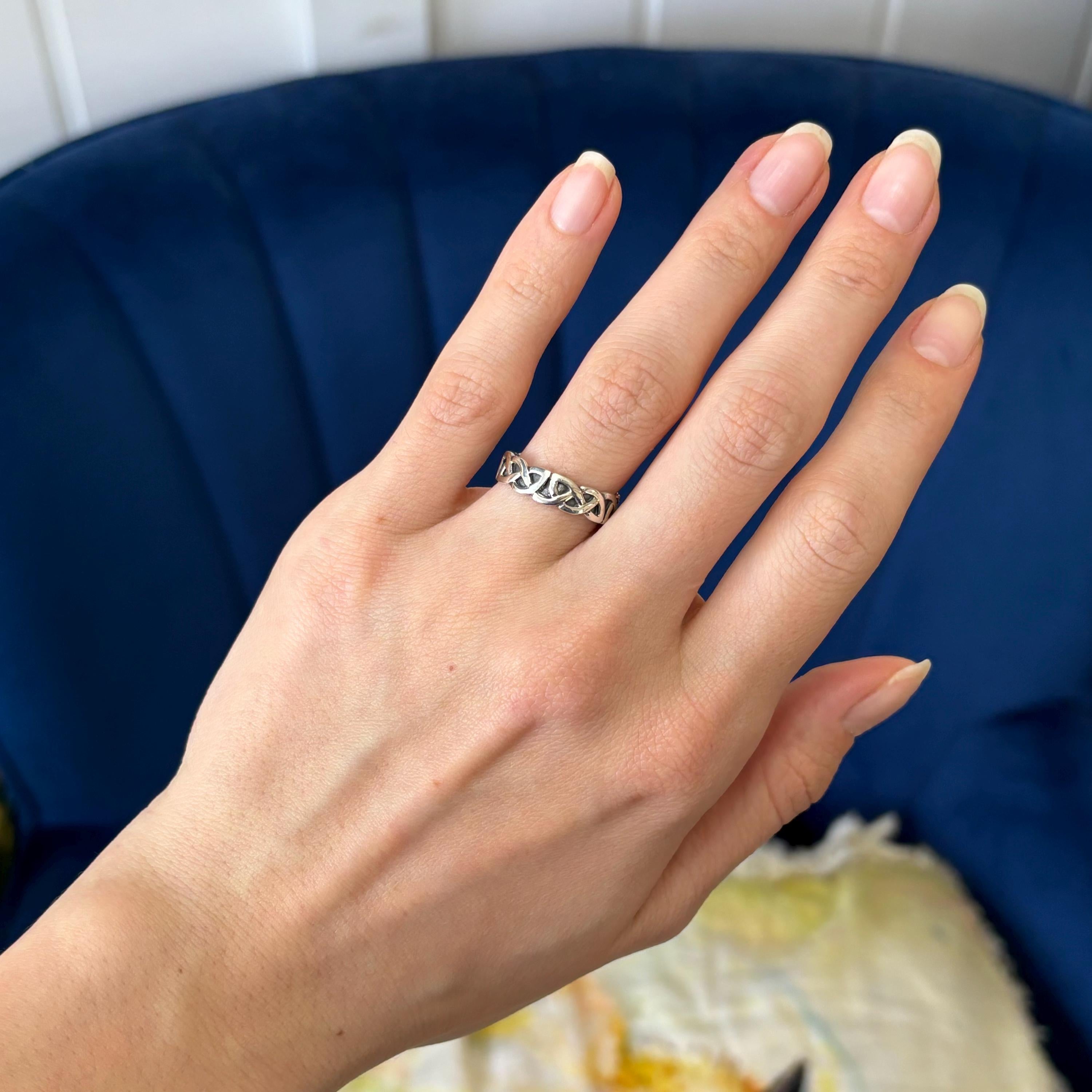 Sterling Silver Antiqued Celtic Knot Ring