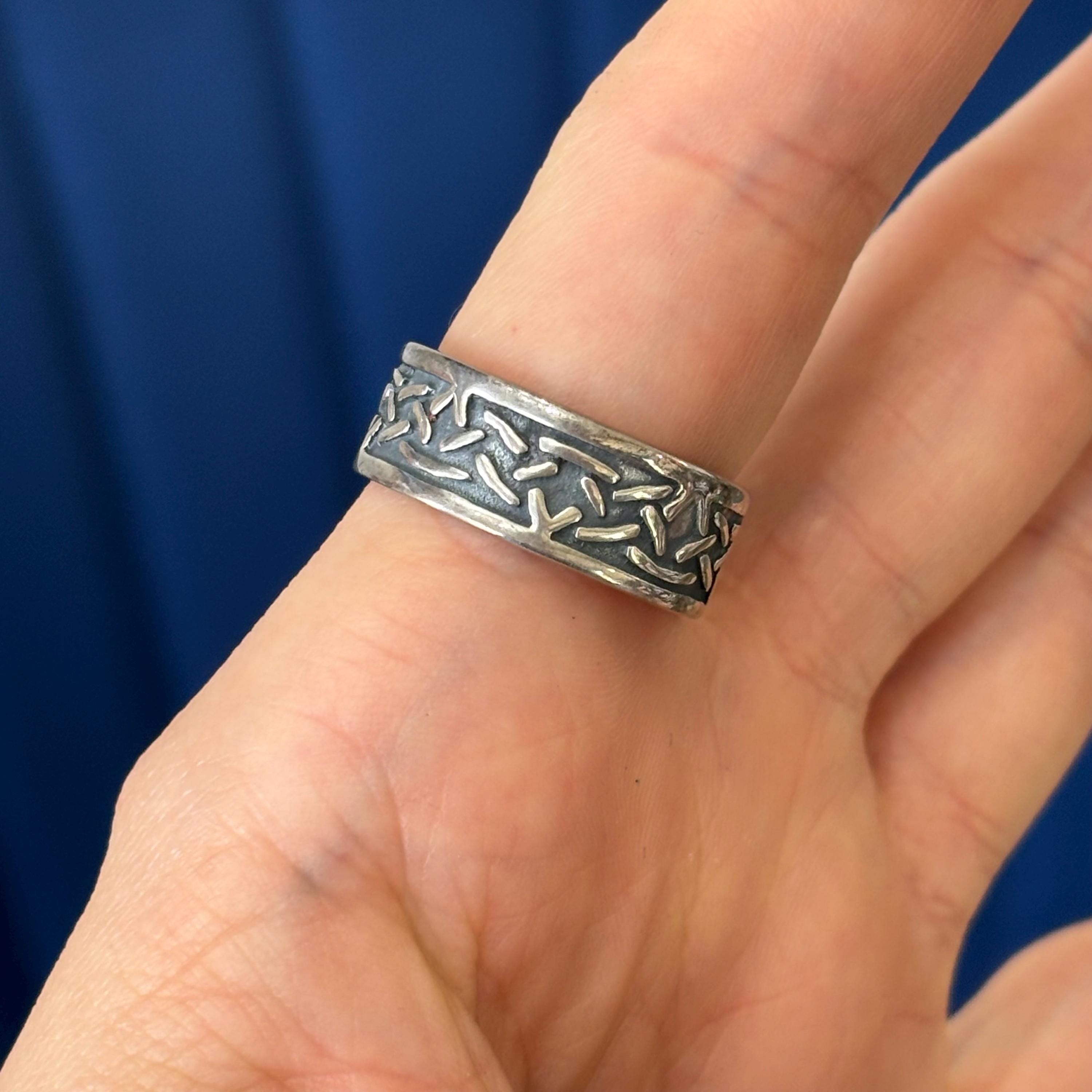 Sterling Silver Antiqued Design Ring