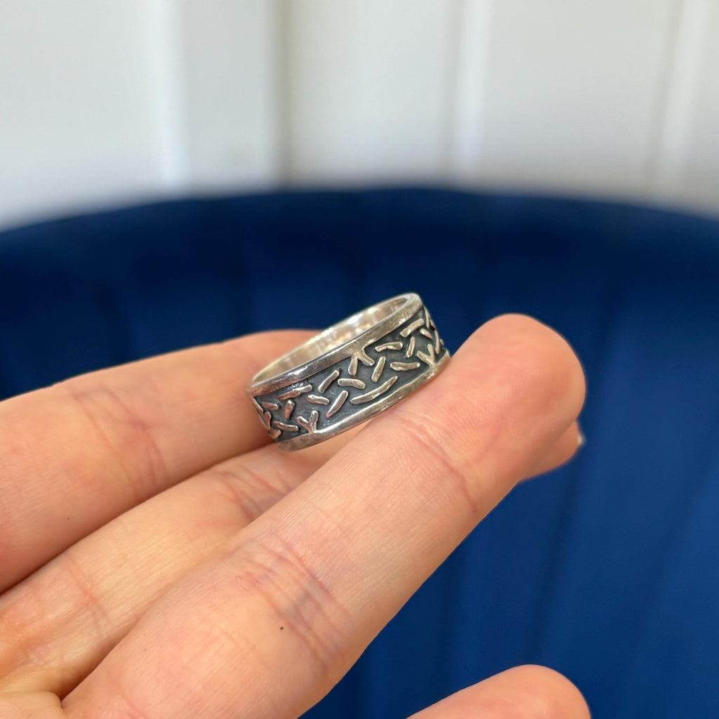 Sterling Silver Antiqued Design Ring
