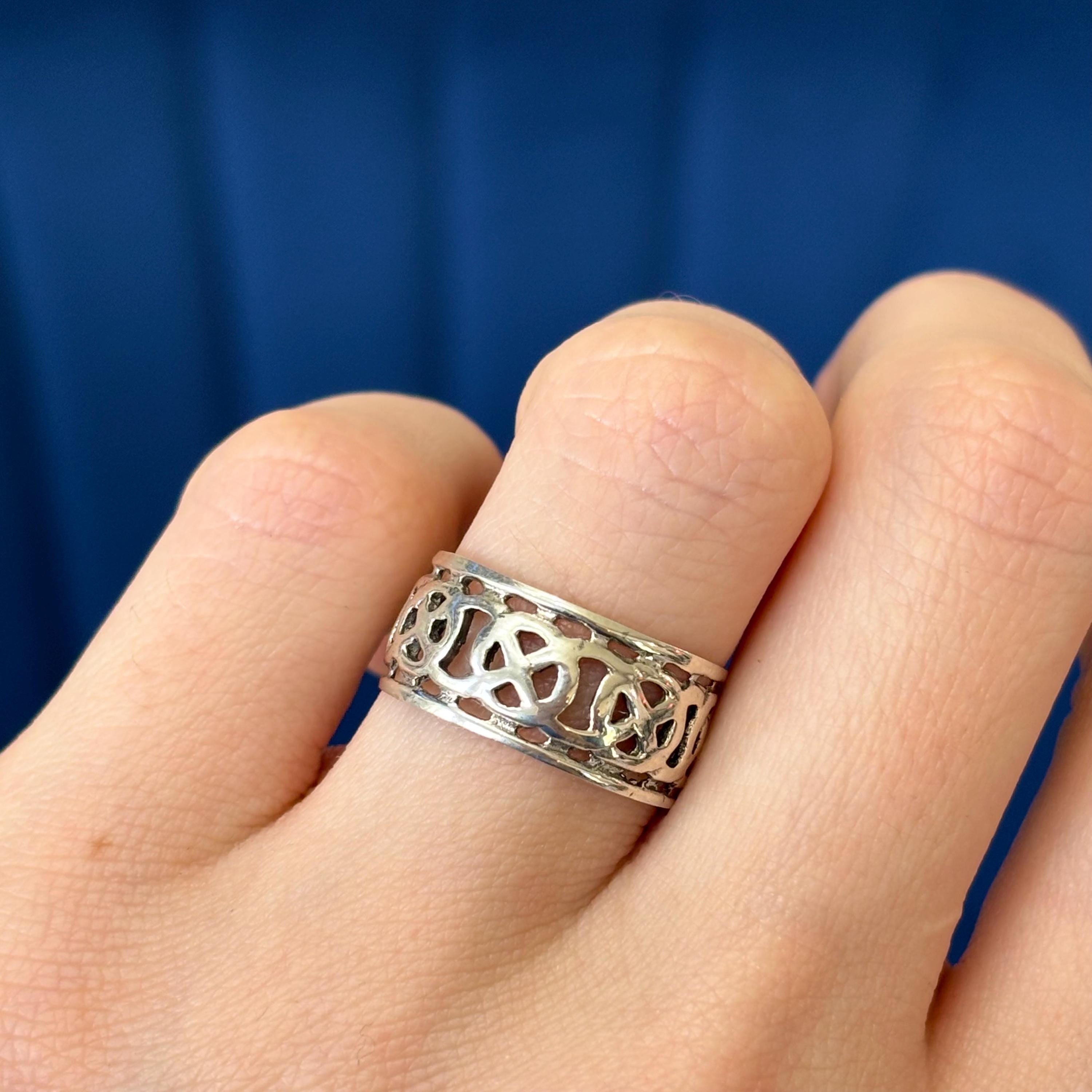 Sterling Silver Antiqued Celtic Design Band