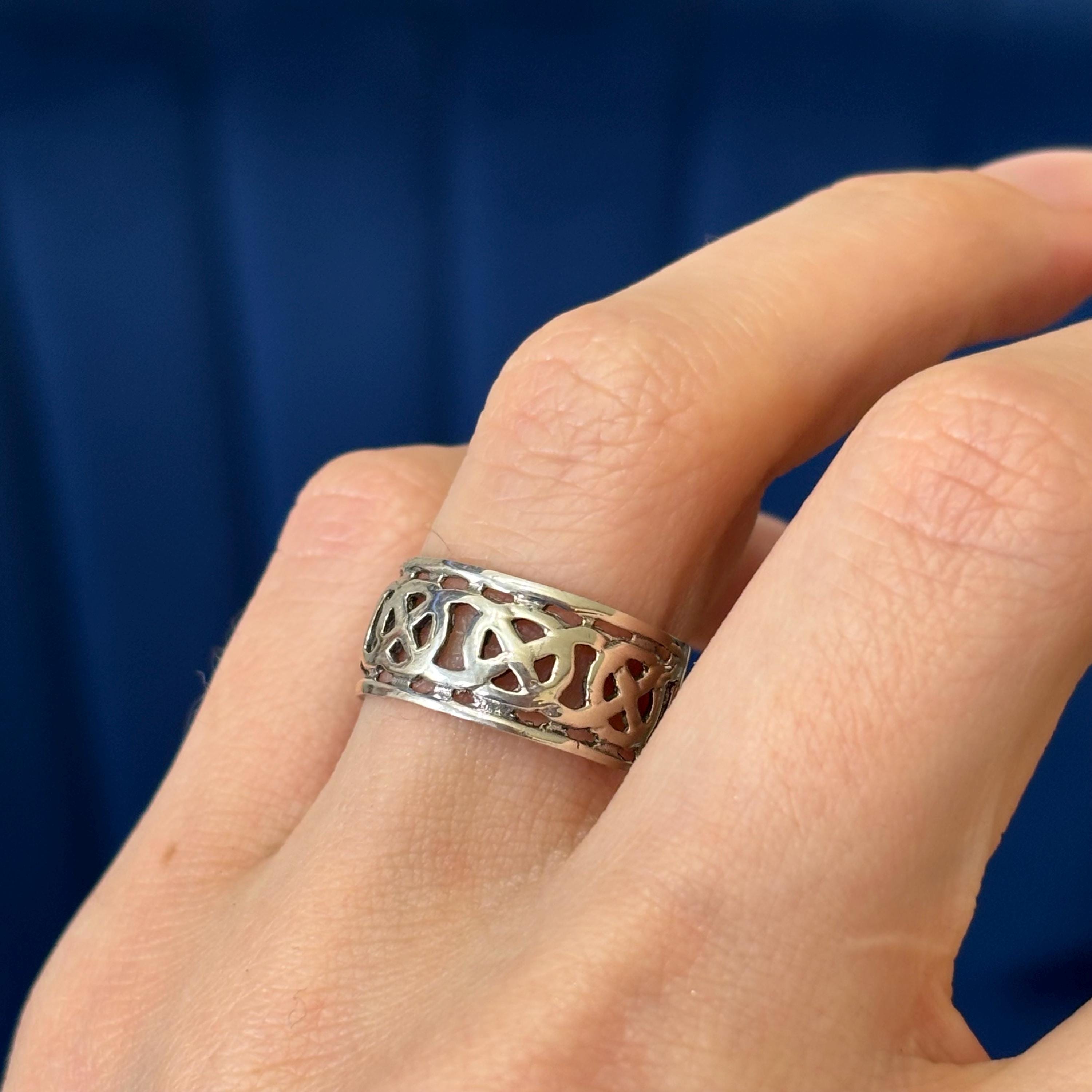 Sterling Silver Antiqued Celtic Design Band