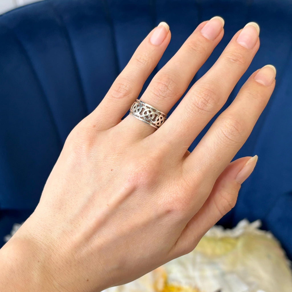 Sterling Silver Antiqued Celtic Design Band