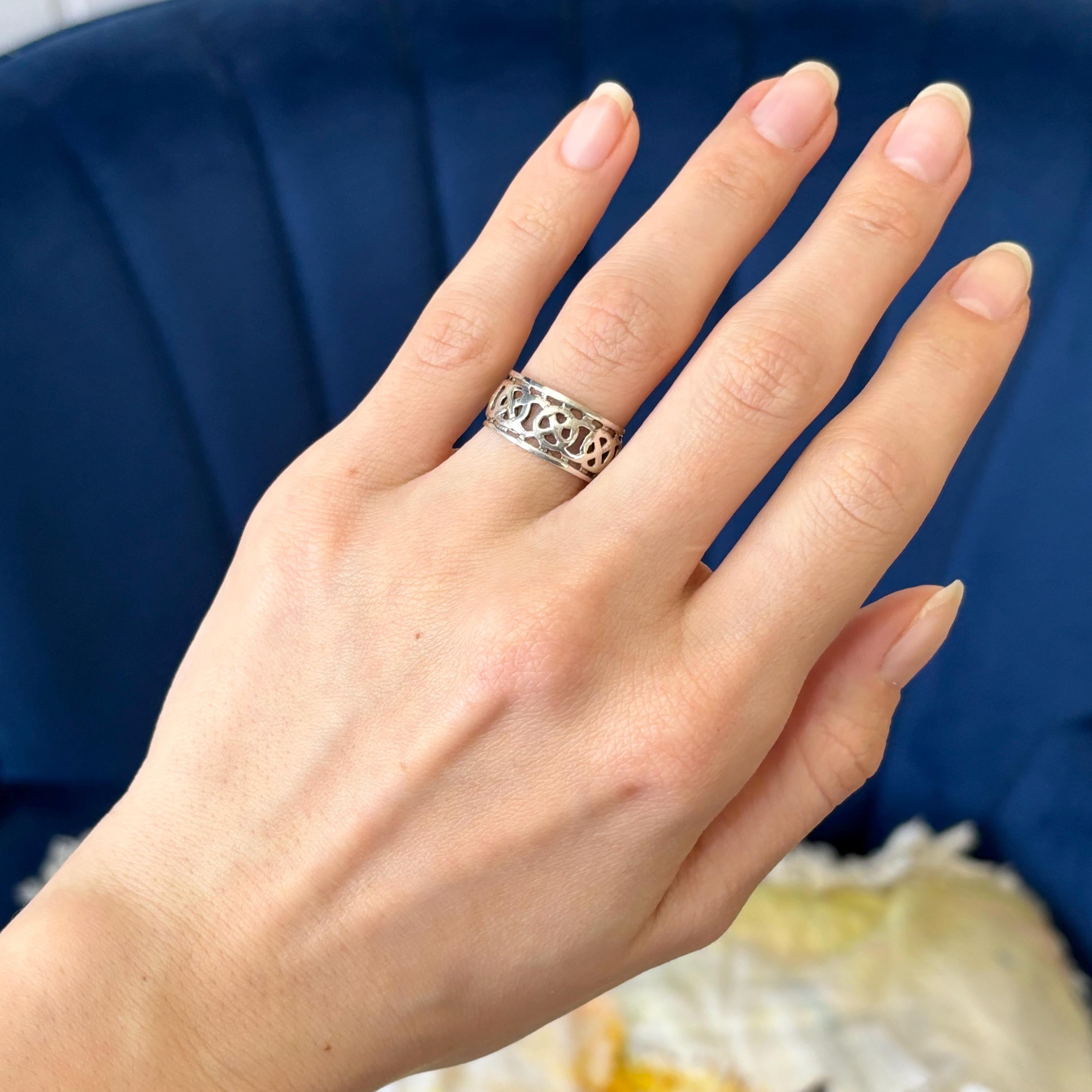 Sterling Silver Antiqued Celtic Design Band