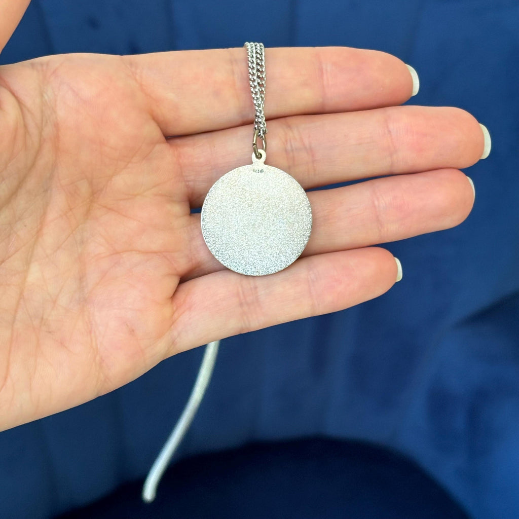 Sterling Silver Pope John Paul II Medal 24” Necklace