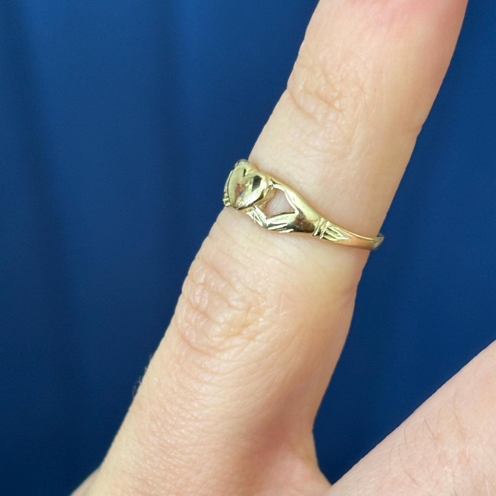 10k Gold Polished Celtic Claddagh Toe Ring