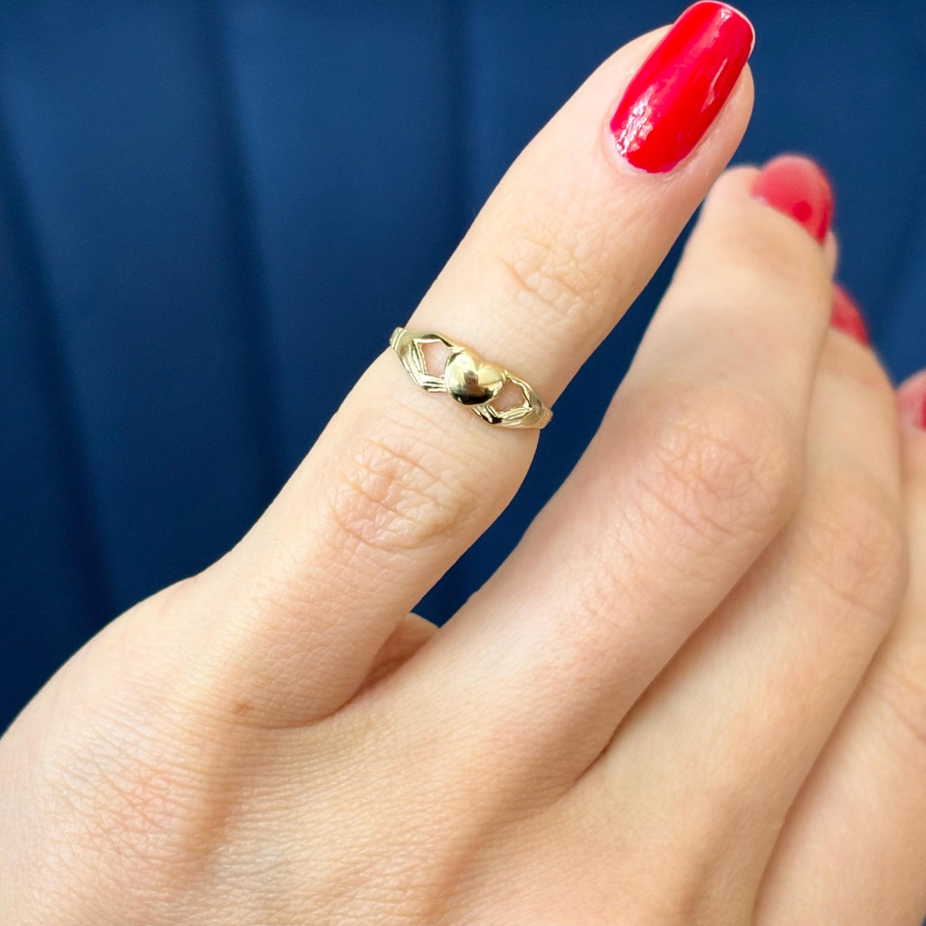 10k Gold Polished Celtic Claddagh Toe Ring