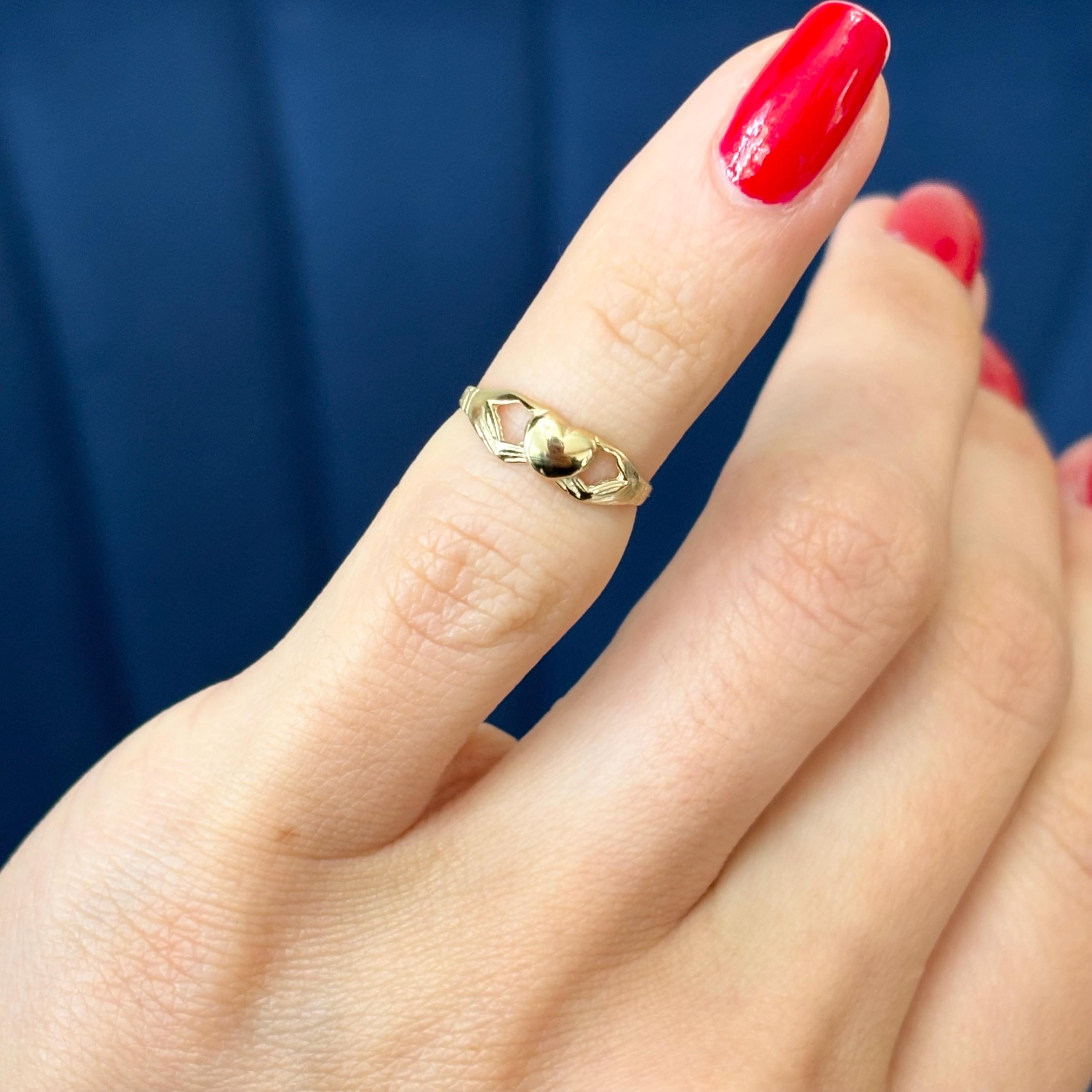 10k Gold Polished Celtic Claddagh Toe Ring