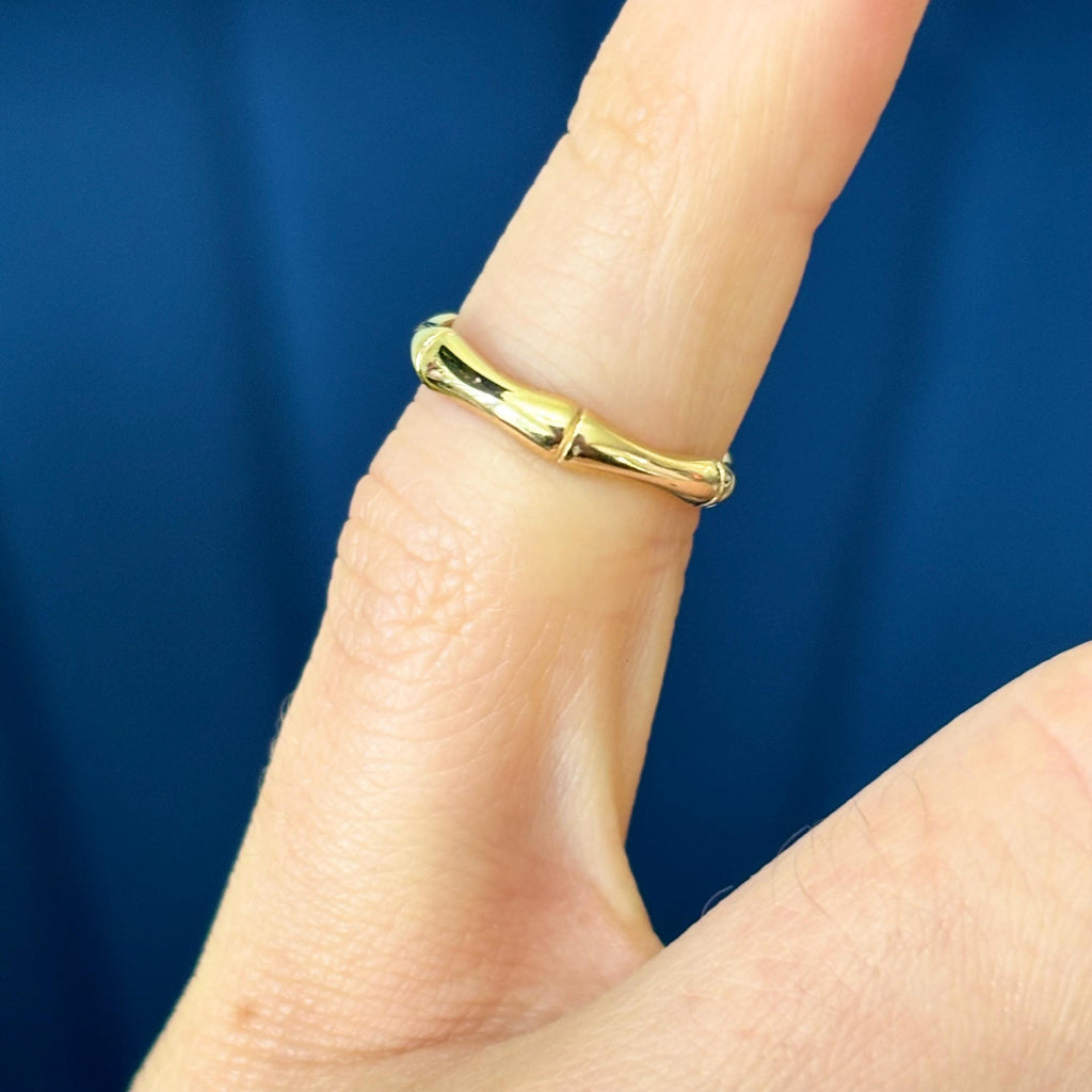 14 Gold Bamboo Design Toe Ring