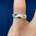 Sterling Silver Softened-faceted Domed Open Band Toe Ring