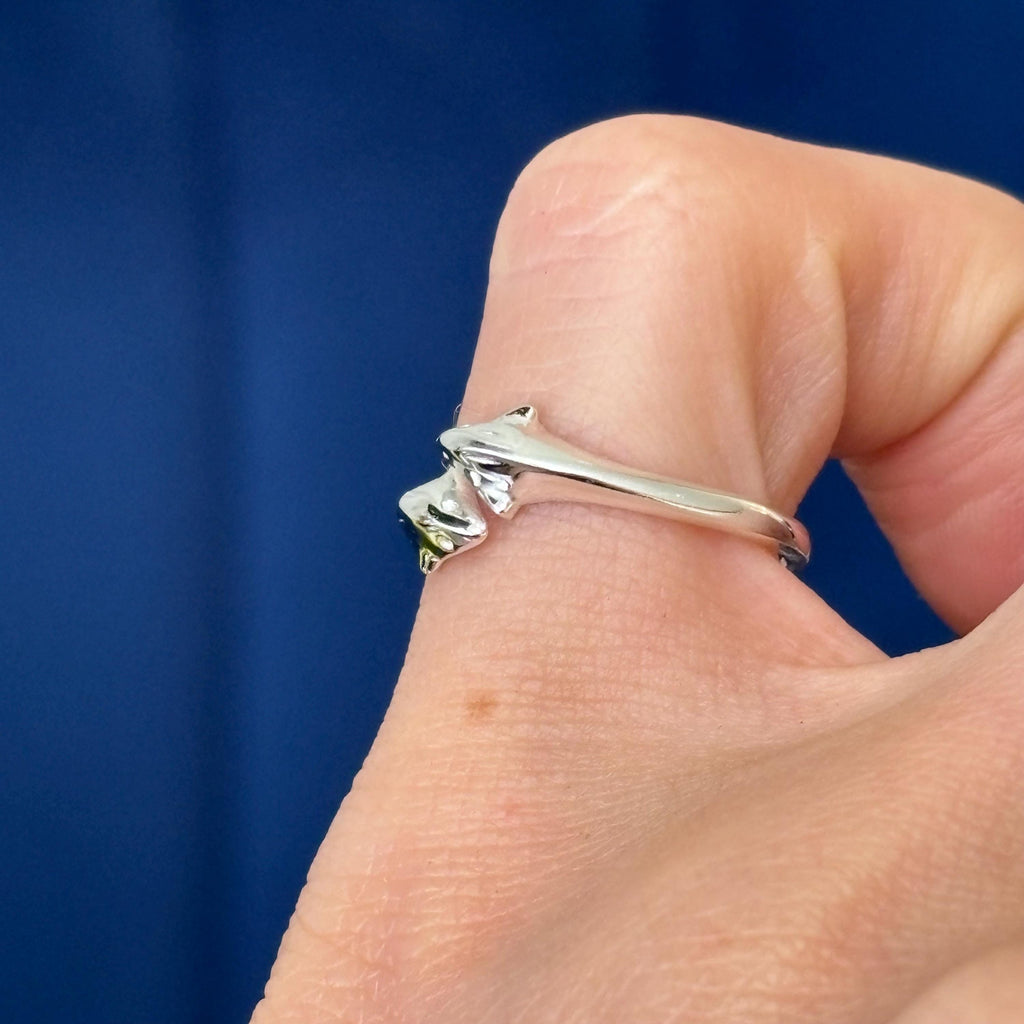 Sterling Silver Two Dolphins Toe Ring