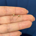 14k Yellow Gold 4mm Ball and Post Earring Tops with Open Ring