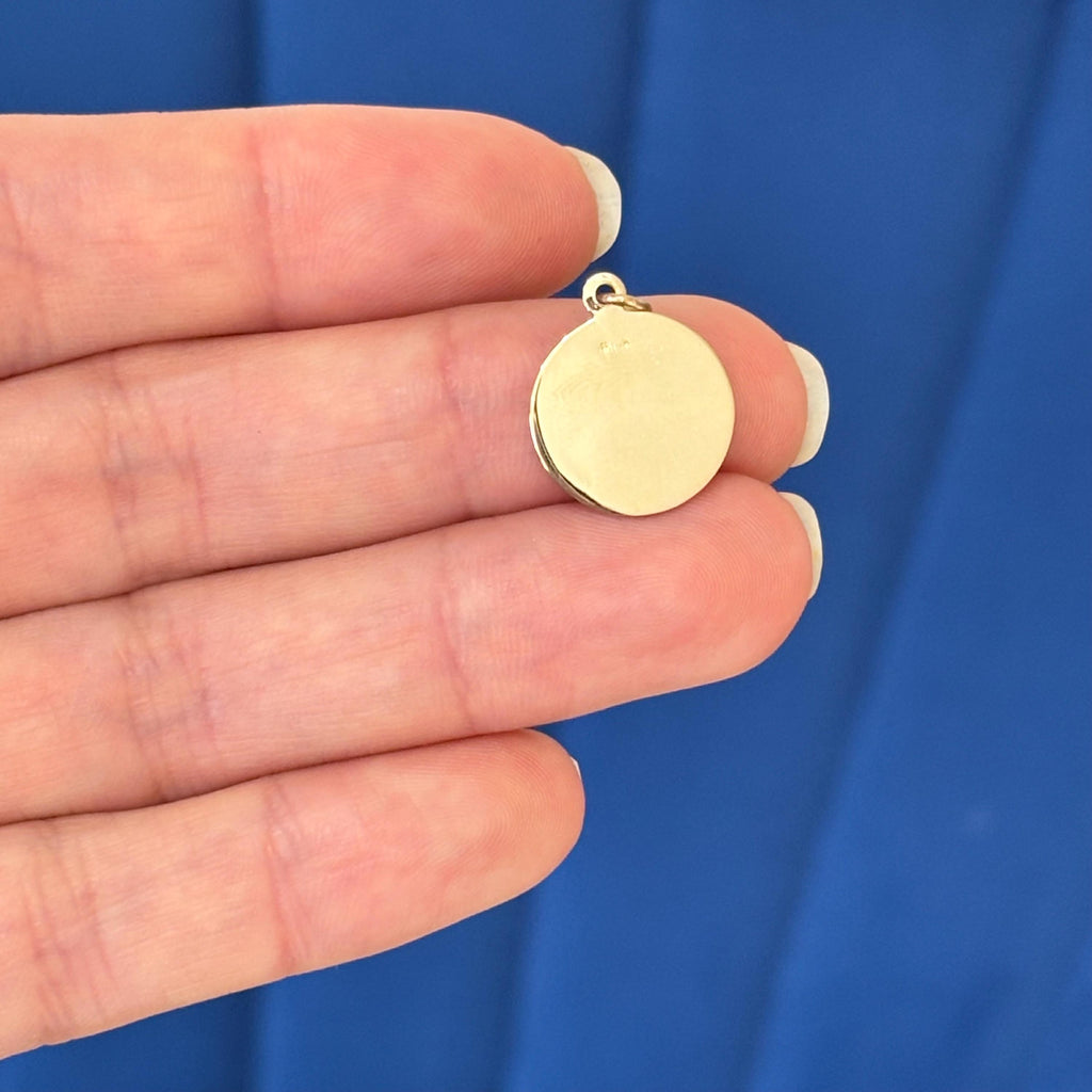 14k Gold St Paul Round Medal Pendant