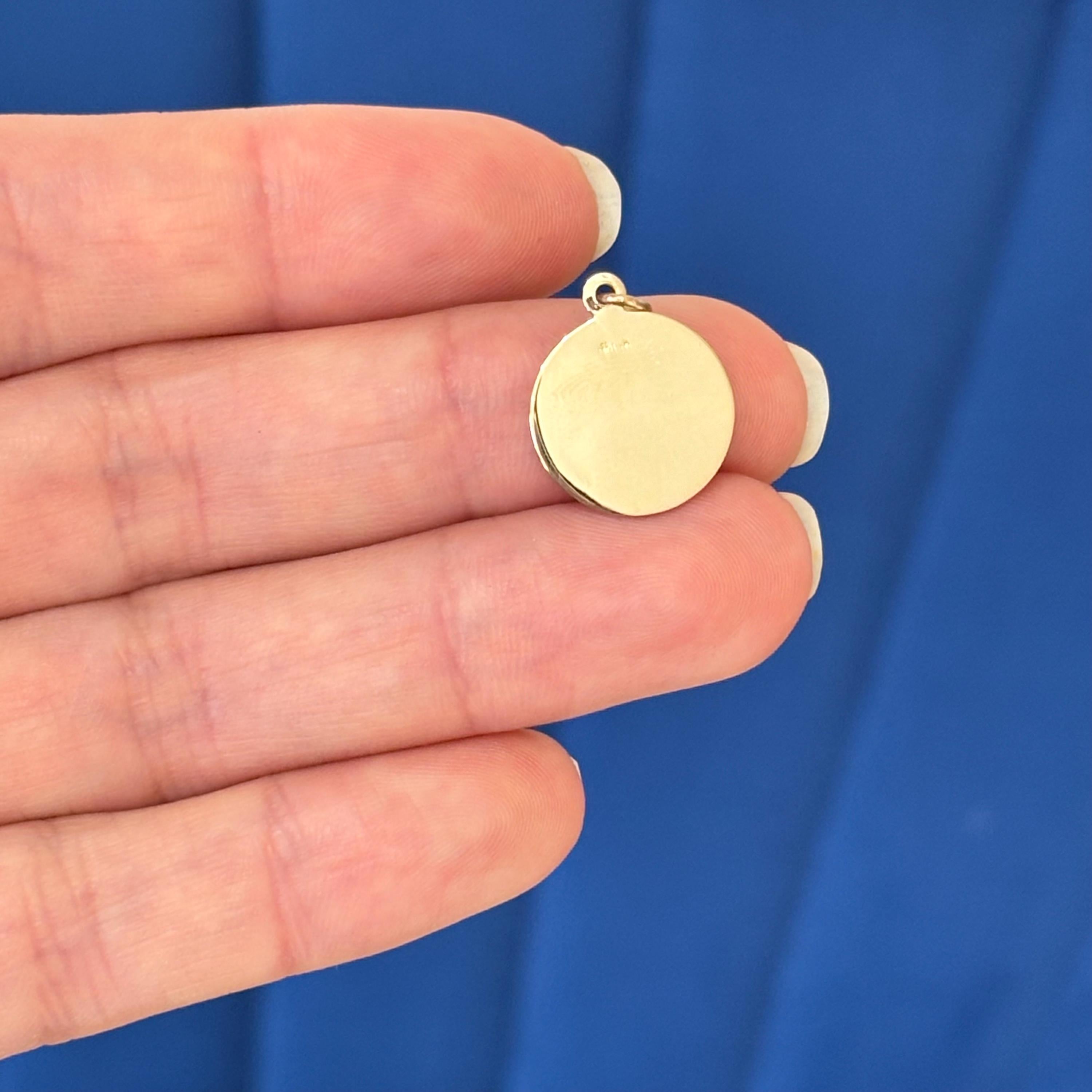 14k Gold St Paul Round Medal Pendant