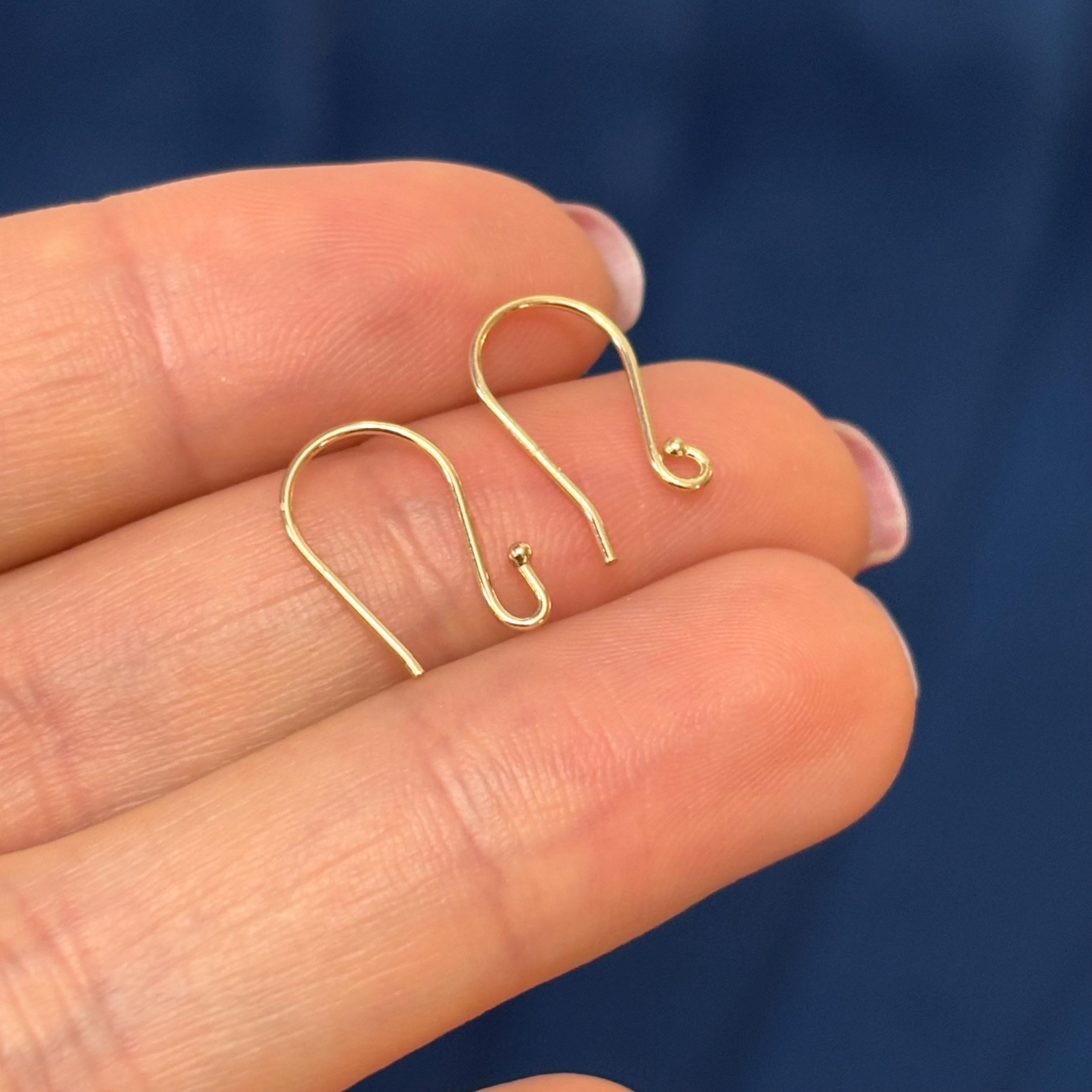 14k Yellow Gold Pair of  French Wire Earring Top With Ball End