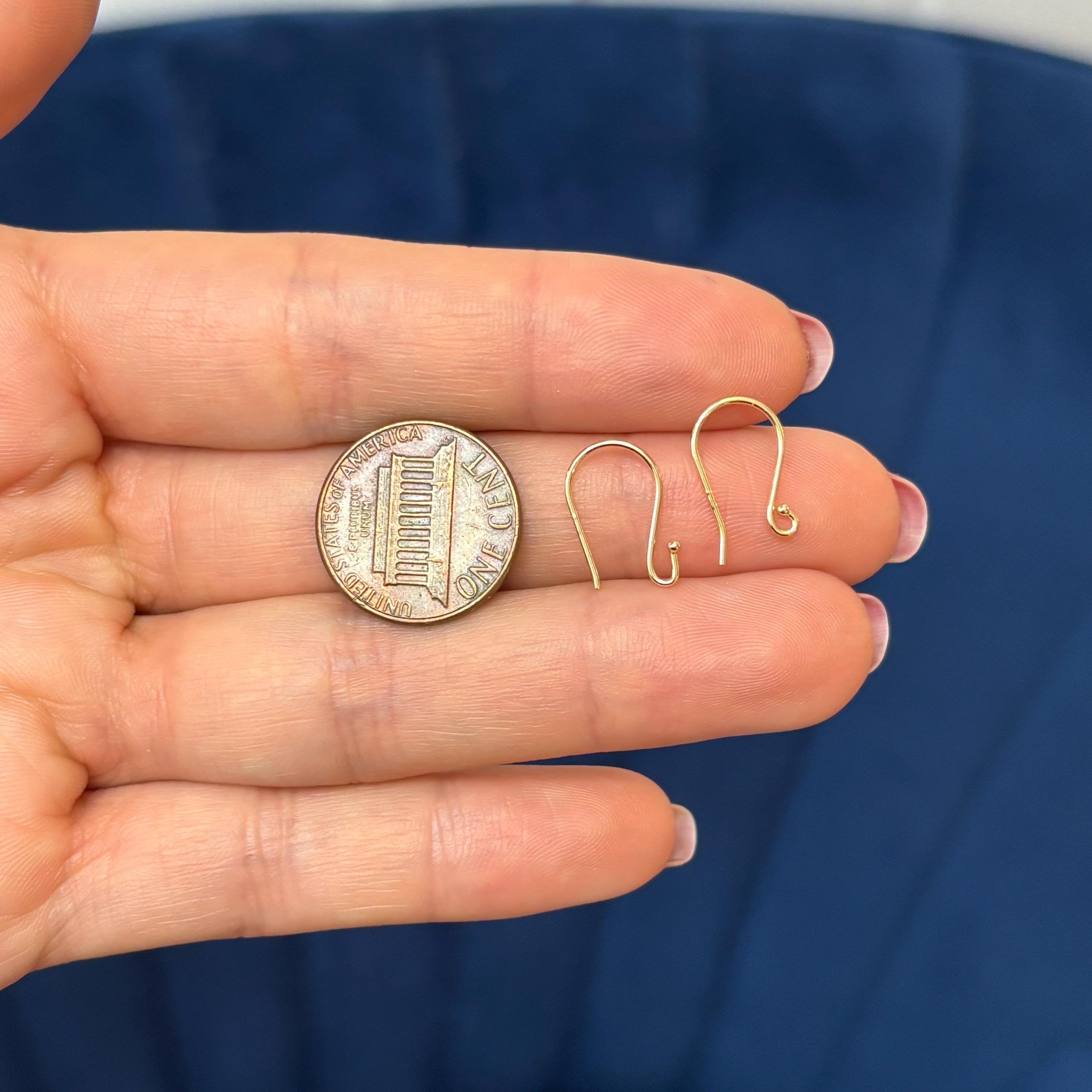 14k Yellow Gold Pair of  French Wire Earring Top With Ball End