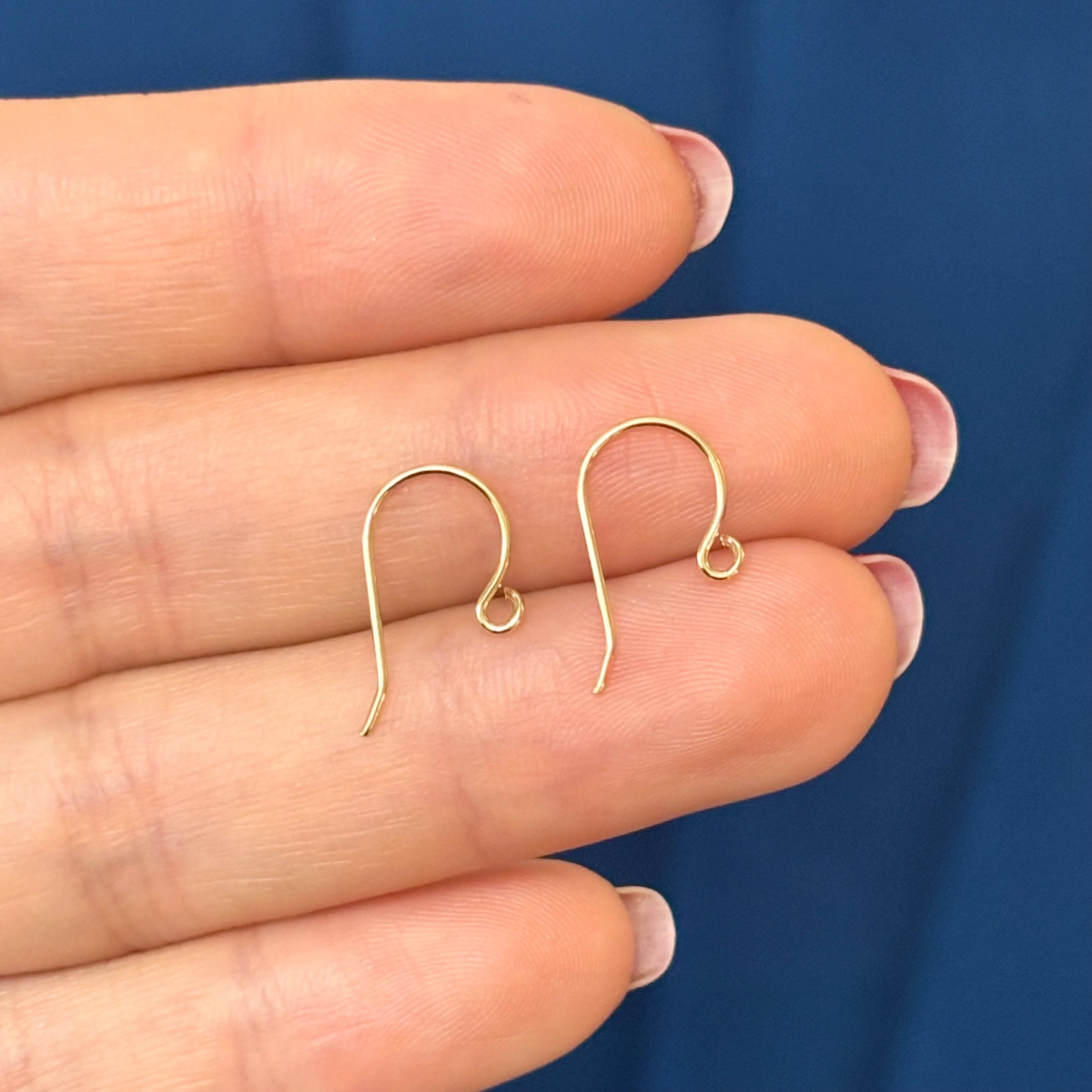 14k Yellow Gold Pair of .020 Wire Shepherd Hook Components
