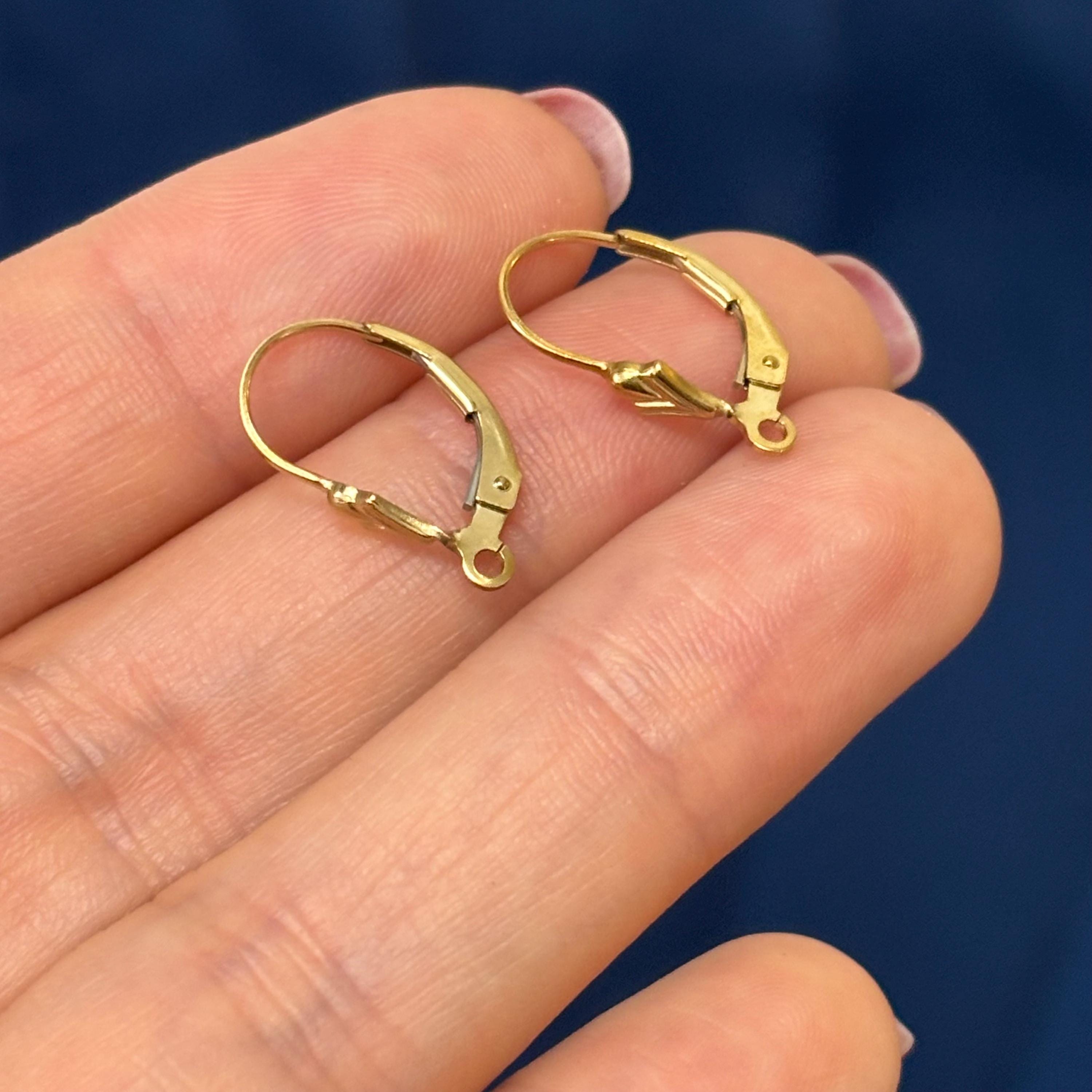 Gold Filled Pair of Fleur De Lis Leverback Settings