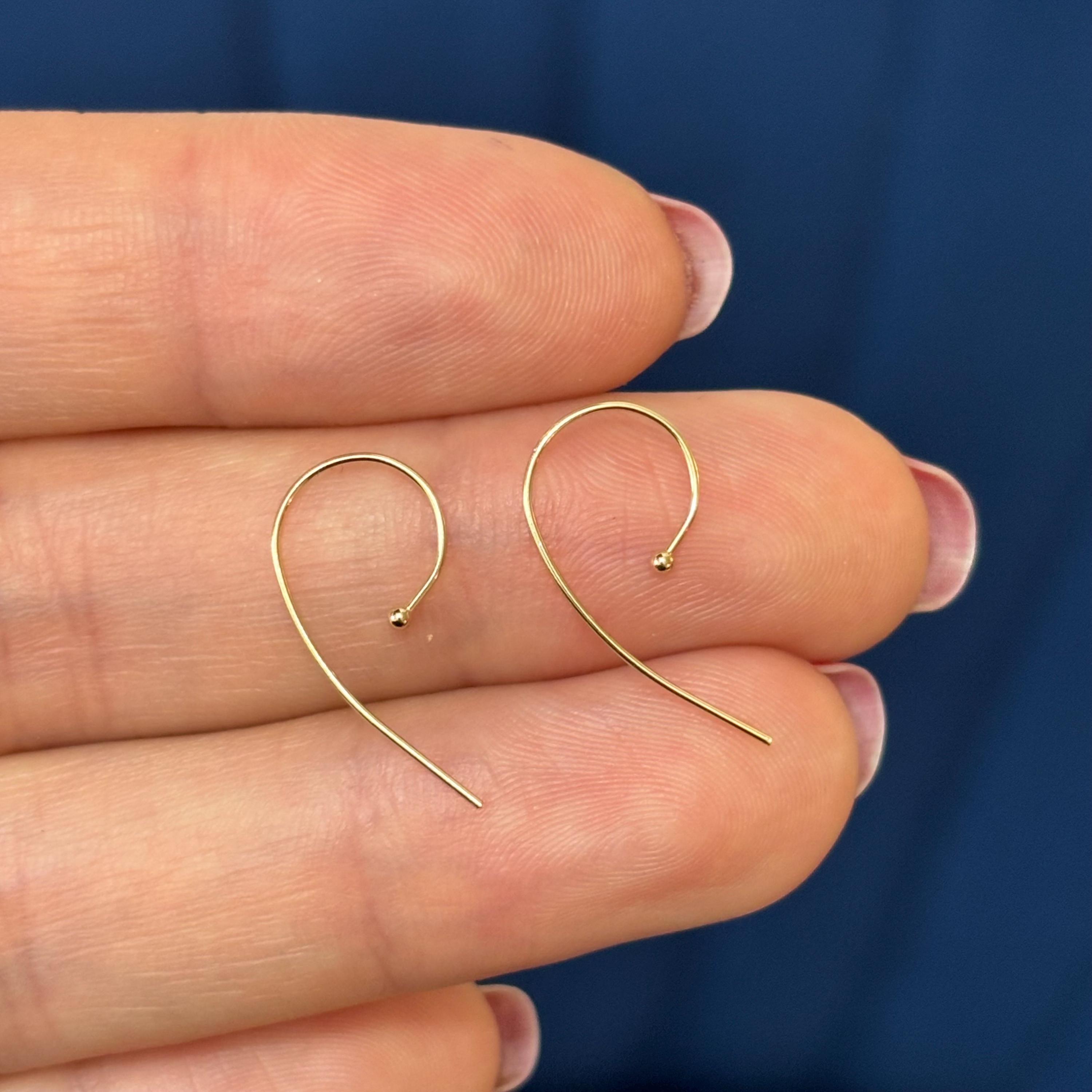 14k Yellow Gold Curved Ear Wires with Ball End