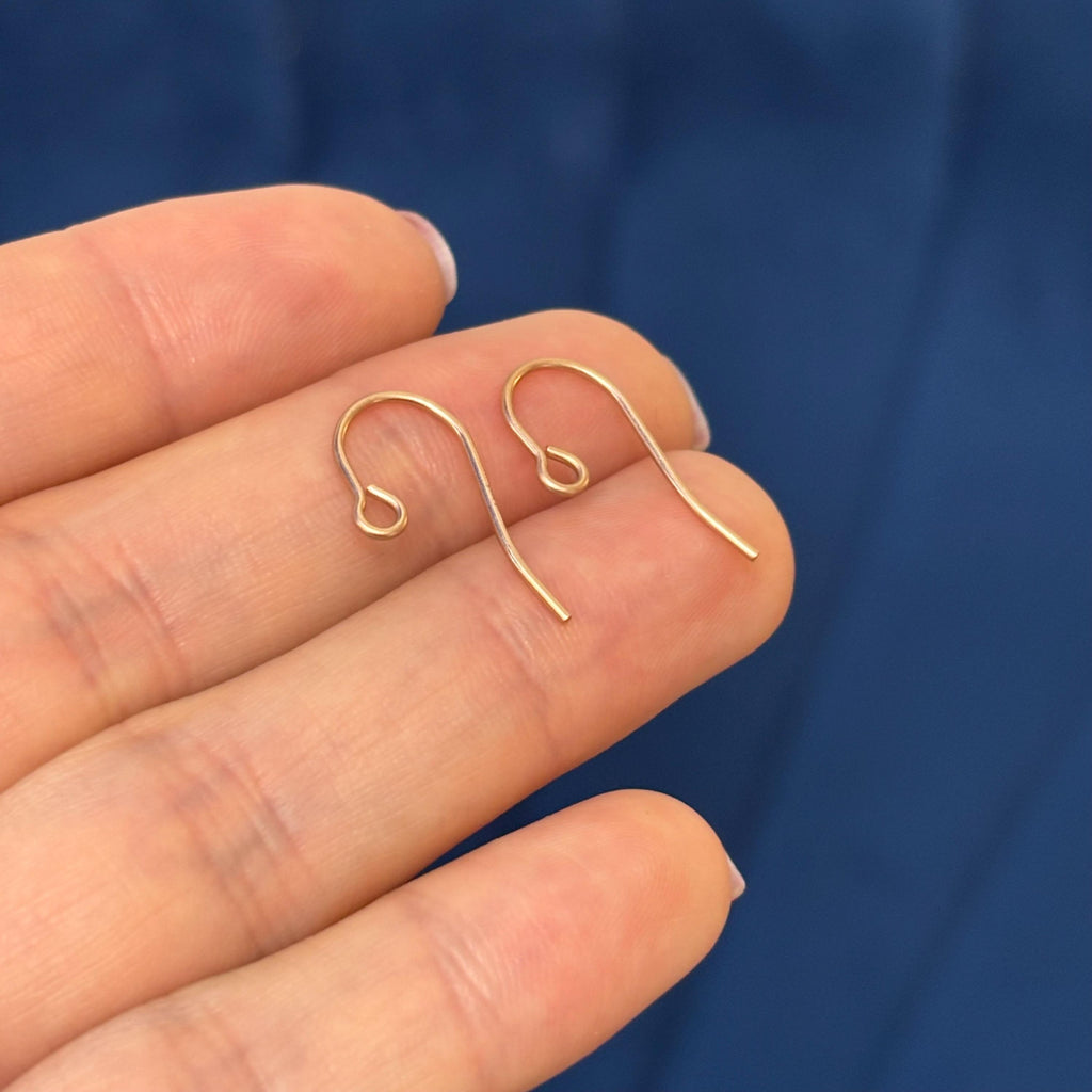14k Rose Gold French Wire Earring Top Components