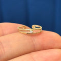 10k Gold Polished Double Band Cubic Zirconia CZ Toe Ring