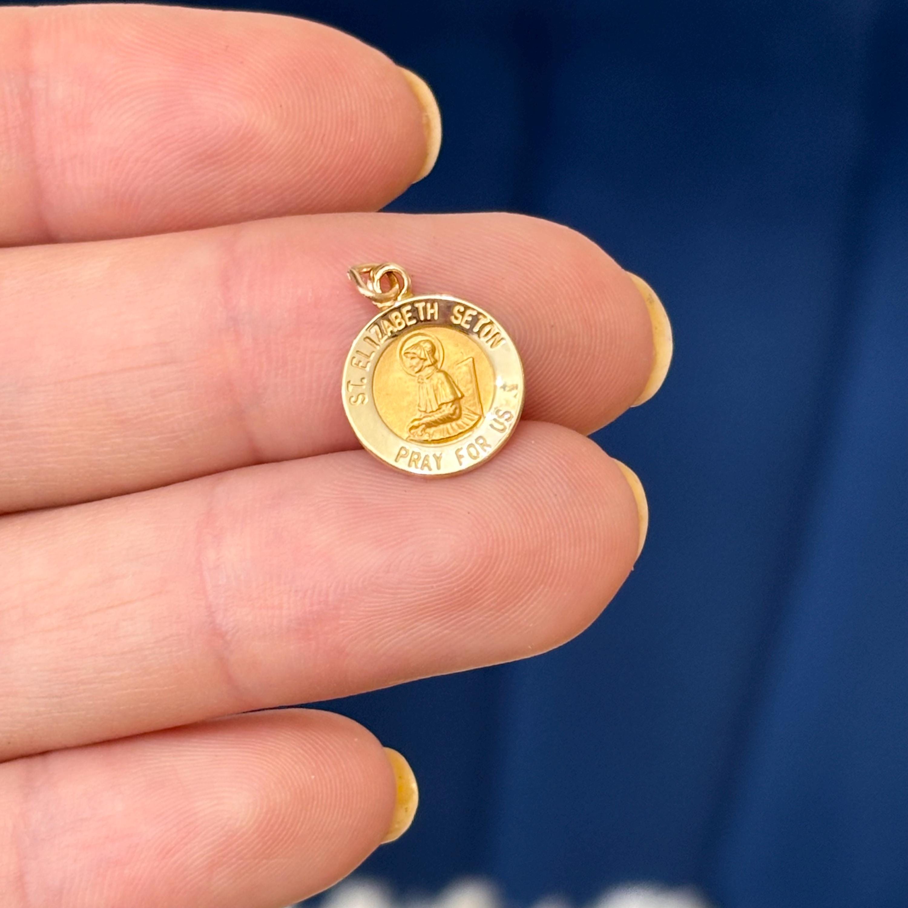 14k Gold St Elizabeth Seton Medal Charm