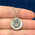 Sterling Silver St. Gabriel Medal 18”Necklace