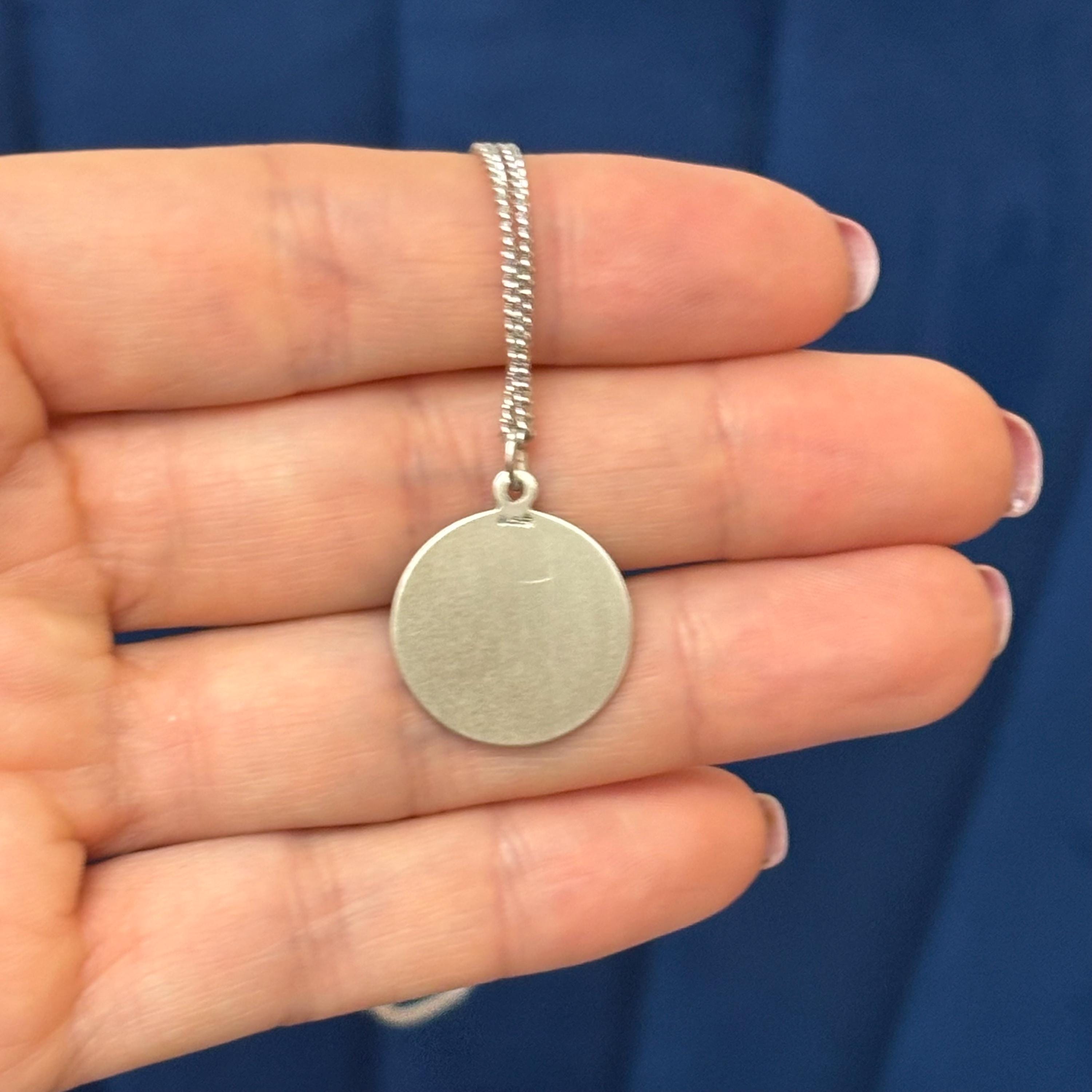 Sterling Silver St. Gabriel Medal 18”Necklace