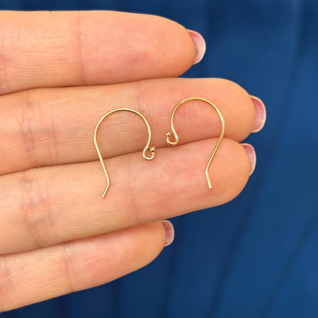 14k Rose Gold French Wire Earring Top Components 17.3 x 11 mm