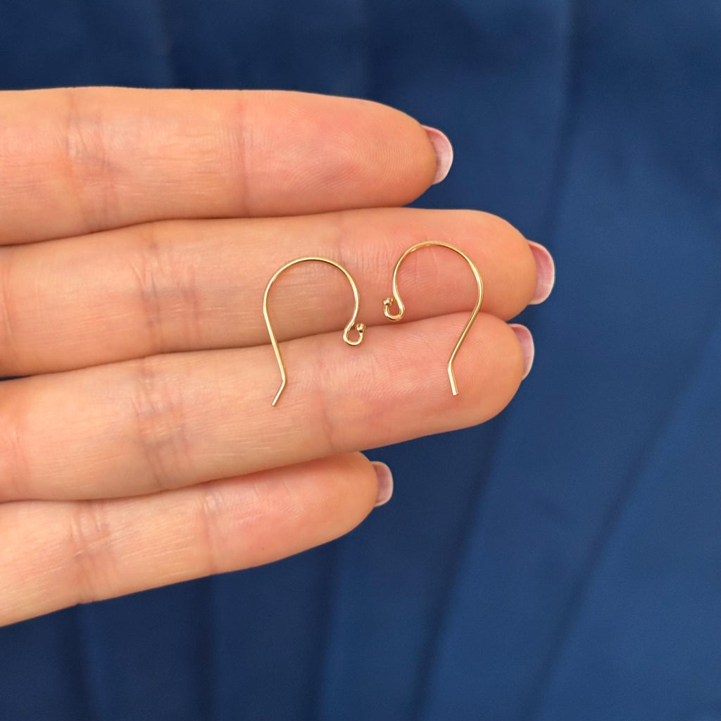 14k Rose Gold French Wire Earring Top Components 17.3 x 11 mm
