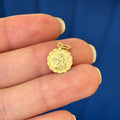 14k Yellow Gold Baby Angel Round Cherub Charm Pendant