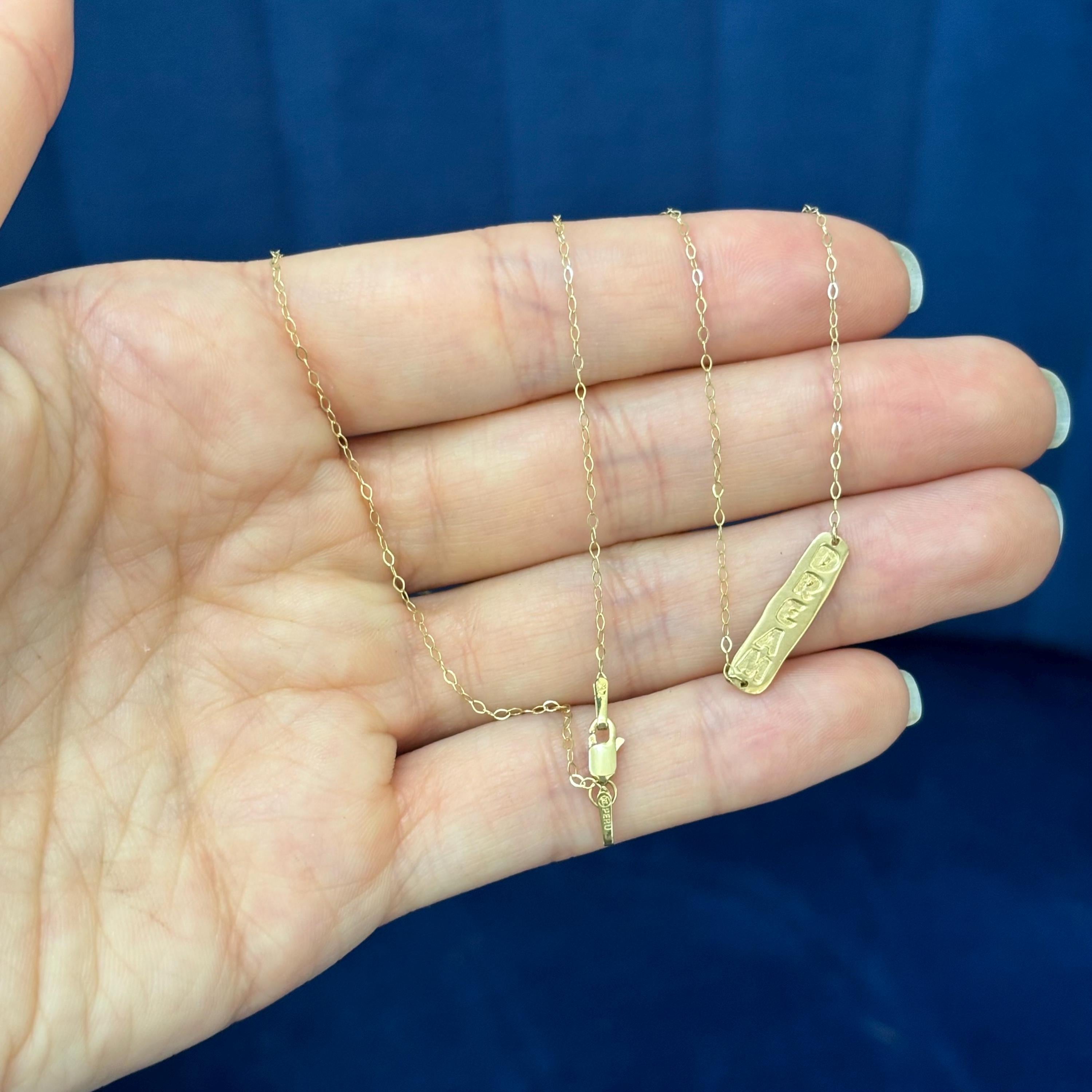 14k Yellow Gold Horizontal Dream Necklace