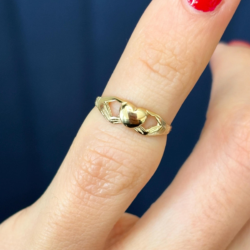 10k Gold Polished Celtic Claddagh Toe Ring