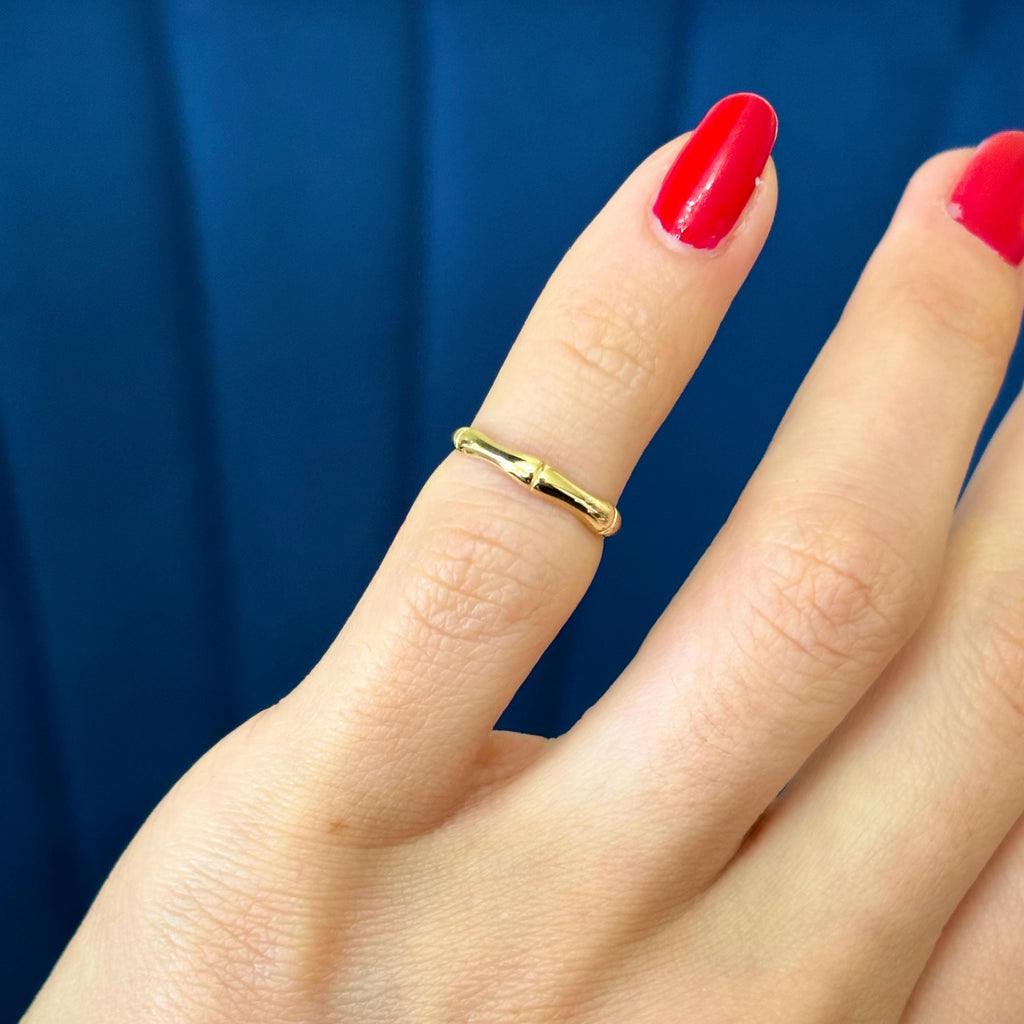14 Gold Bamboo Design Toe Ring