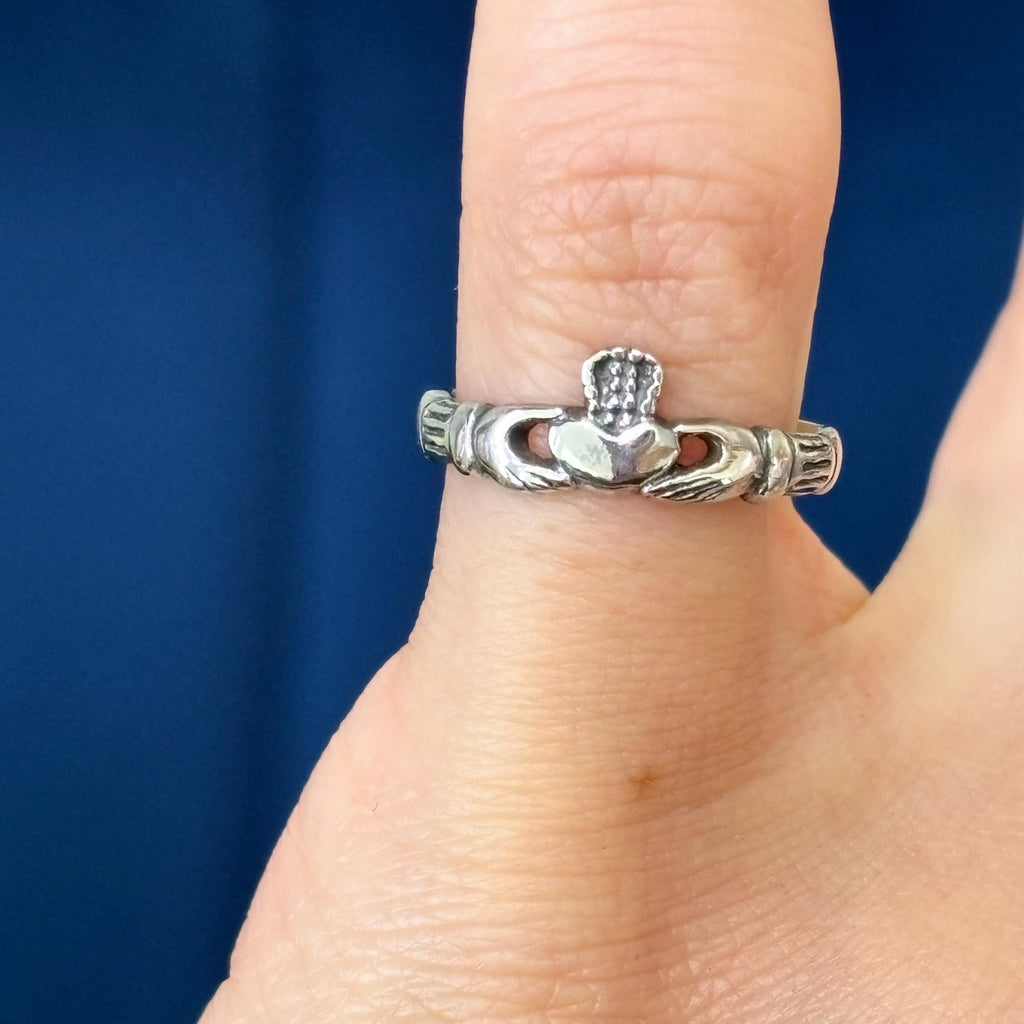 Sterling Silver Polished Celtic Claddagh Toe Ring