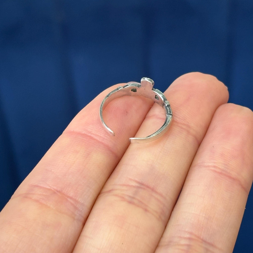 Sterling Silver Polished Celtic Claddagh Toe Ring