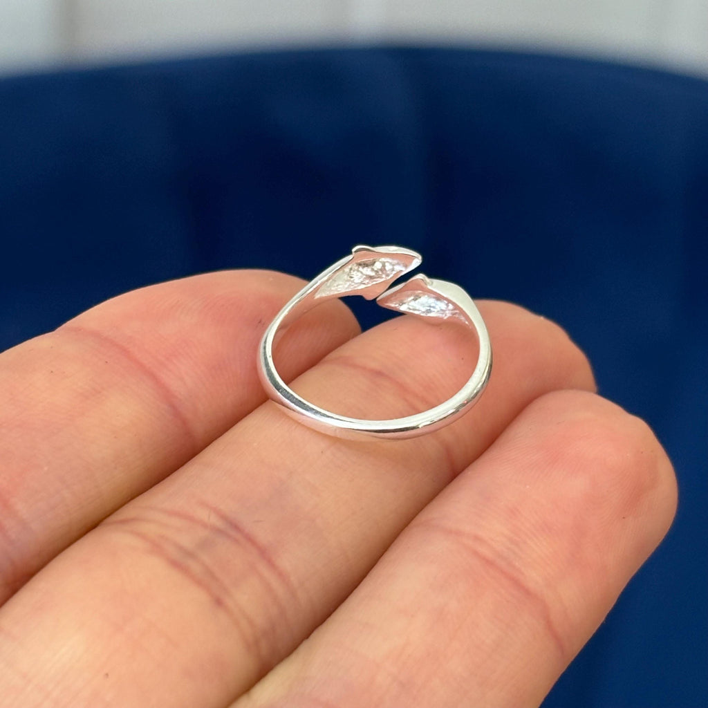 Sterling Silver Two Dolphins Toe Ring