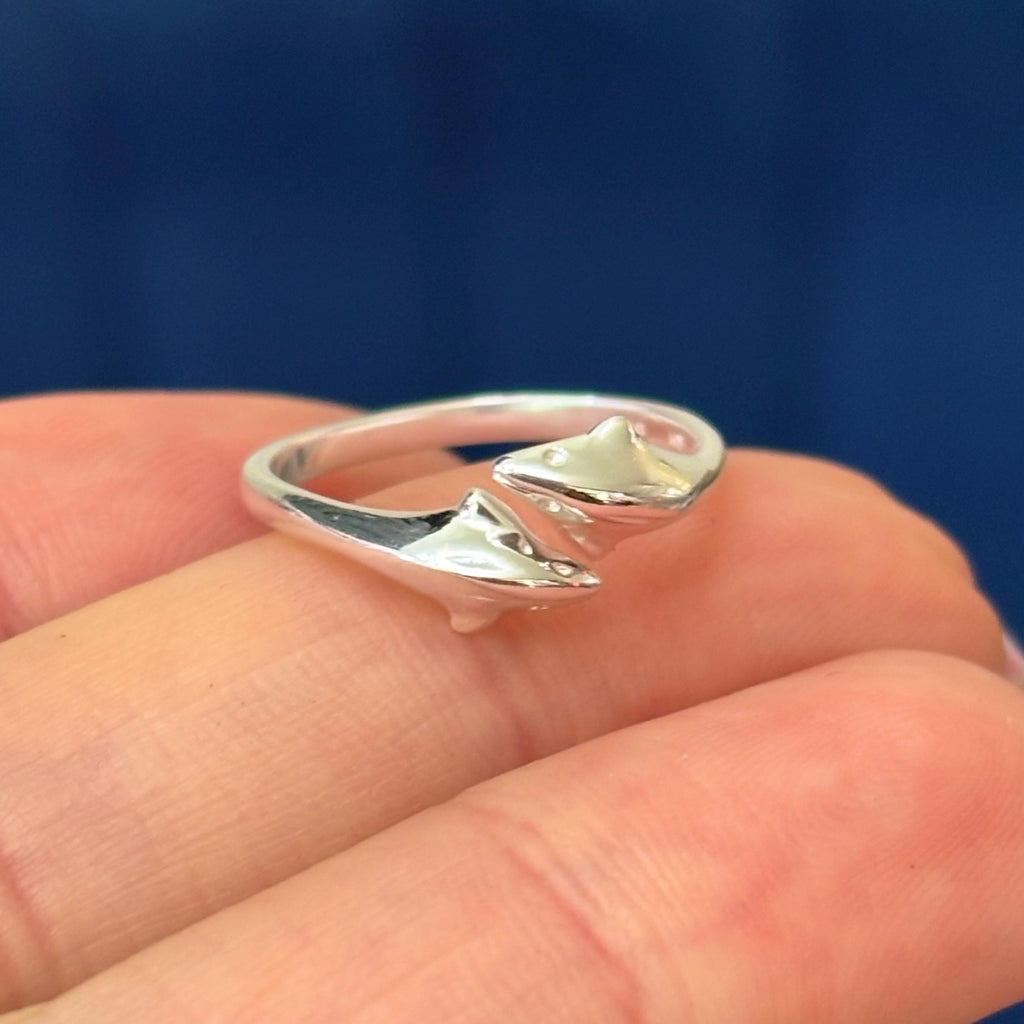 Sterling Silver Two Dolphins Toe Ring