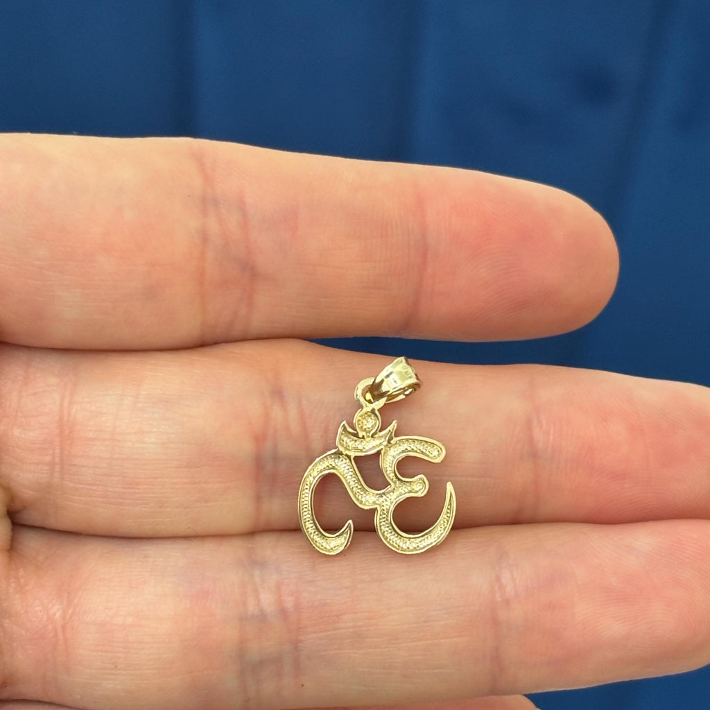 14k Gold Om Symbol Small Pendant Charm