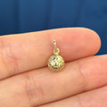 14k Gold 3D Small Soccer Ball Pendant Tiny Charm