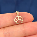 14K Yellow Gold Tiny Cut-out Dog Paw Charm Pendant