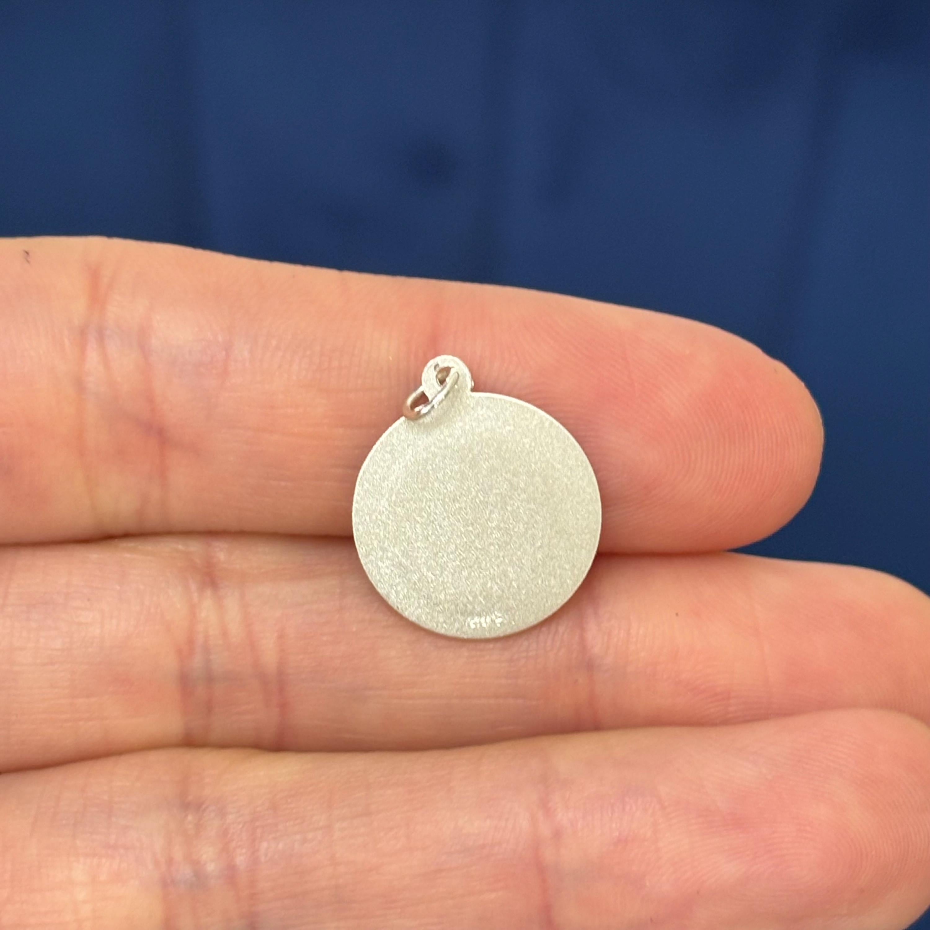 Sterling Silver Antiqued St Dismas Round Medal Pendant