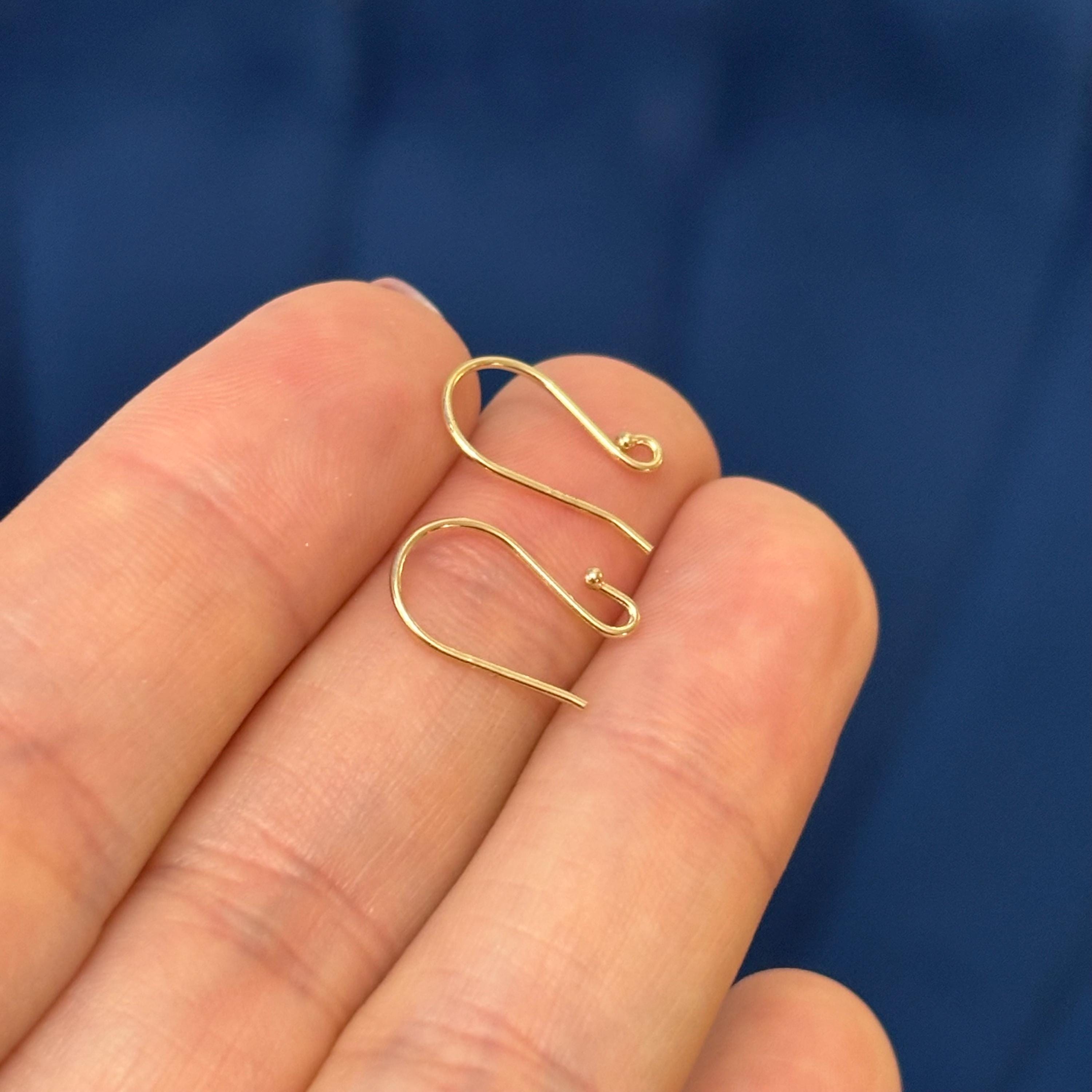 14k Yellow Gold Pair of  French Wire Earring Top With Ball End