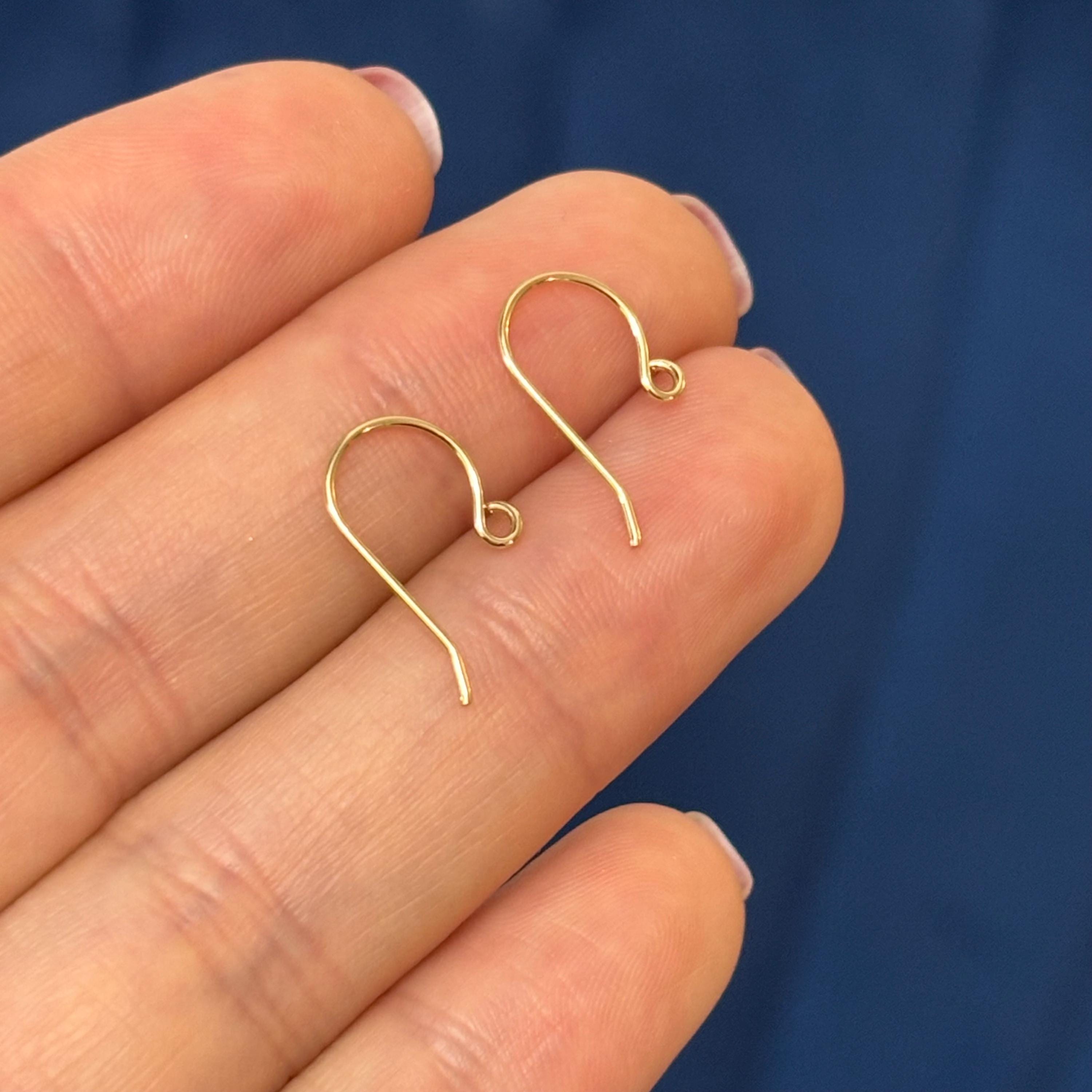 14k Yellow Gold Pair of .020 Wire Shepherd Hook Components