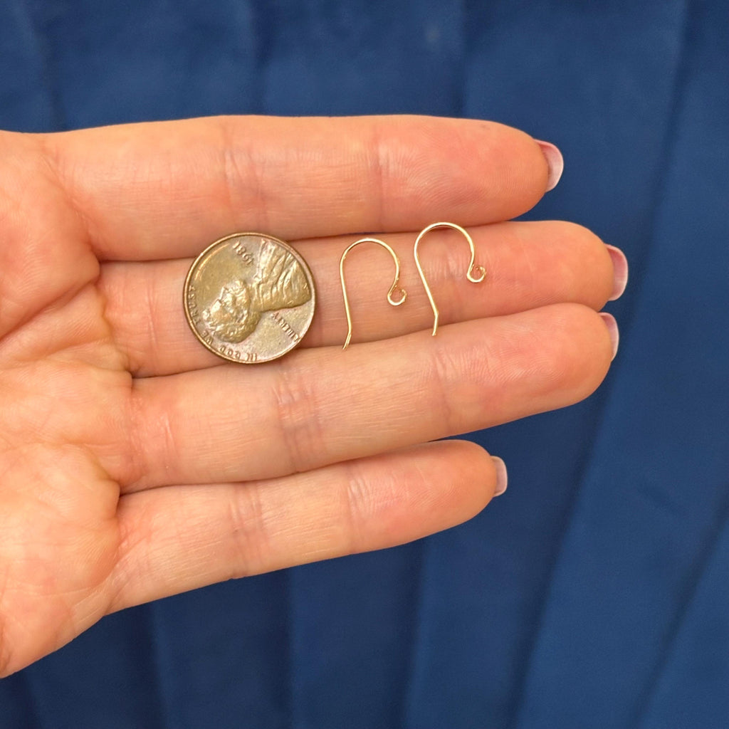 14k Yellow Gold Pair of .020 Wire Shepherd Hook Components