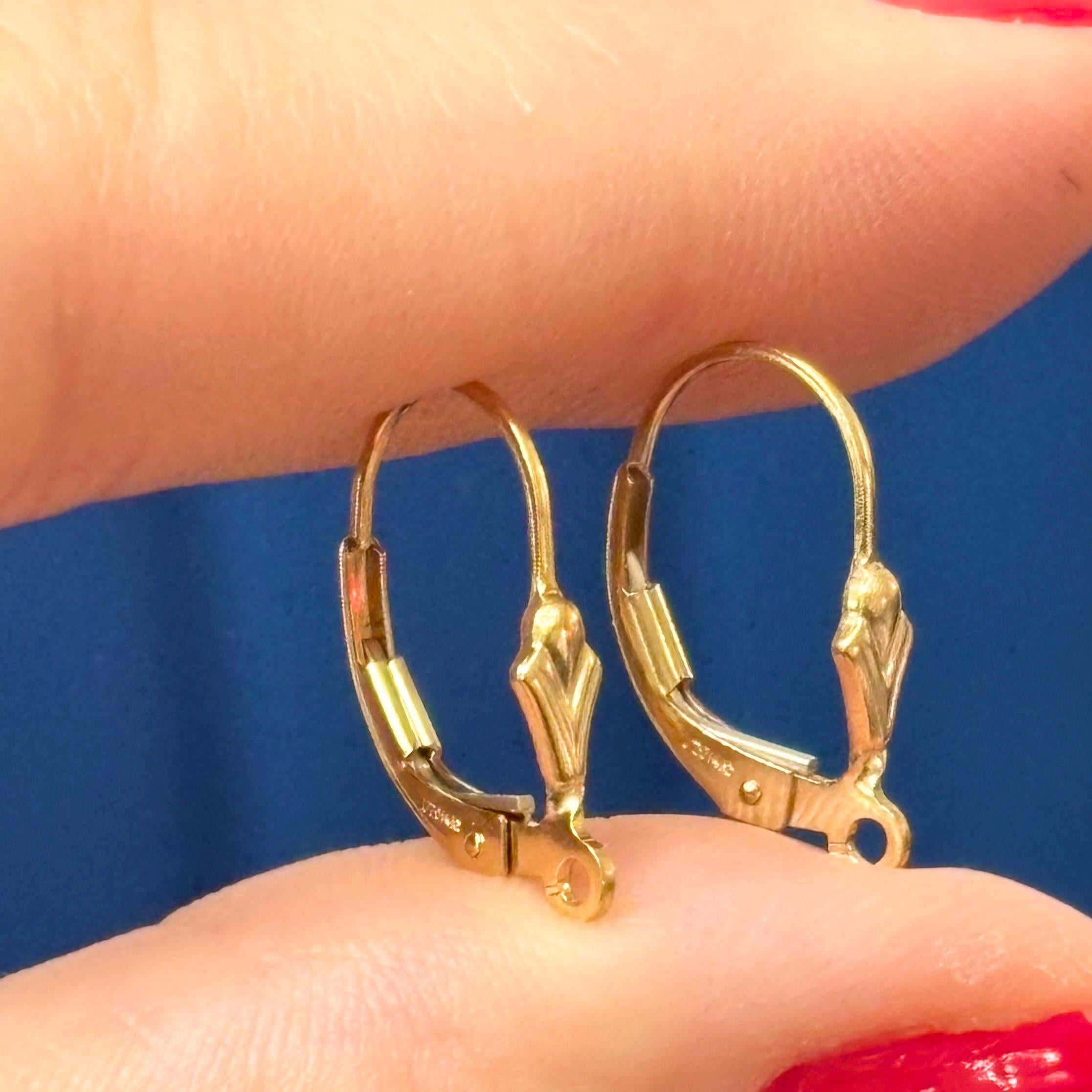 Gold Filled Pair of Fleur De Lis Leverback Settings