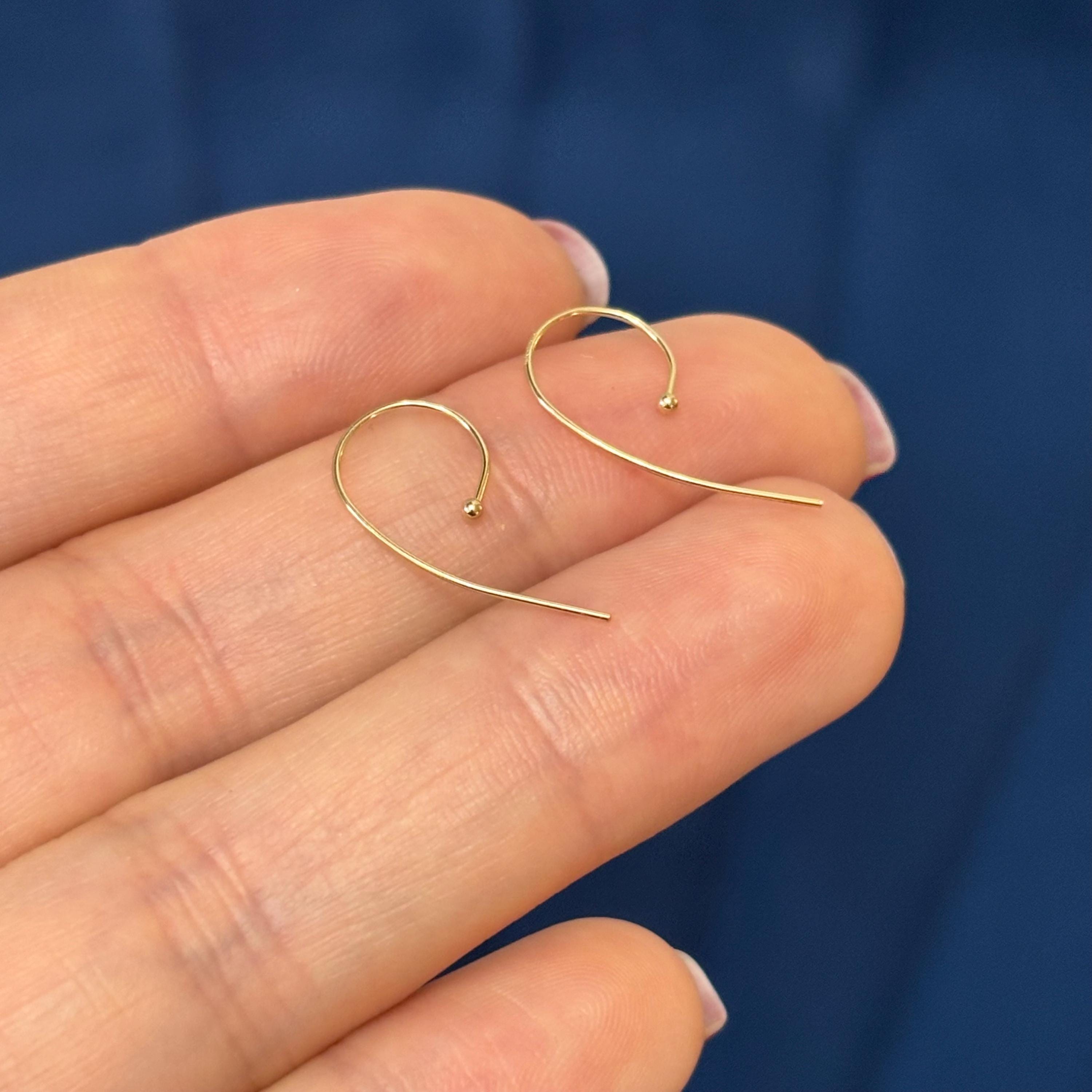 14k Yellow Gold Curved Ear Wires with Ball End