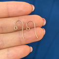 14k Rose Gold French Wire Earring Top Components