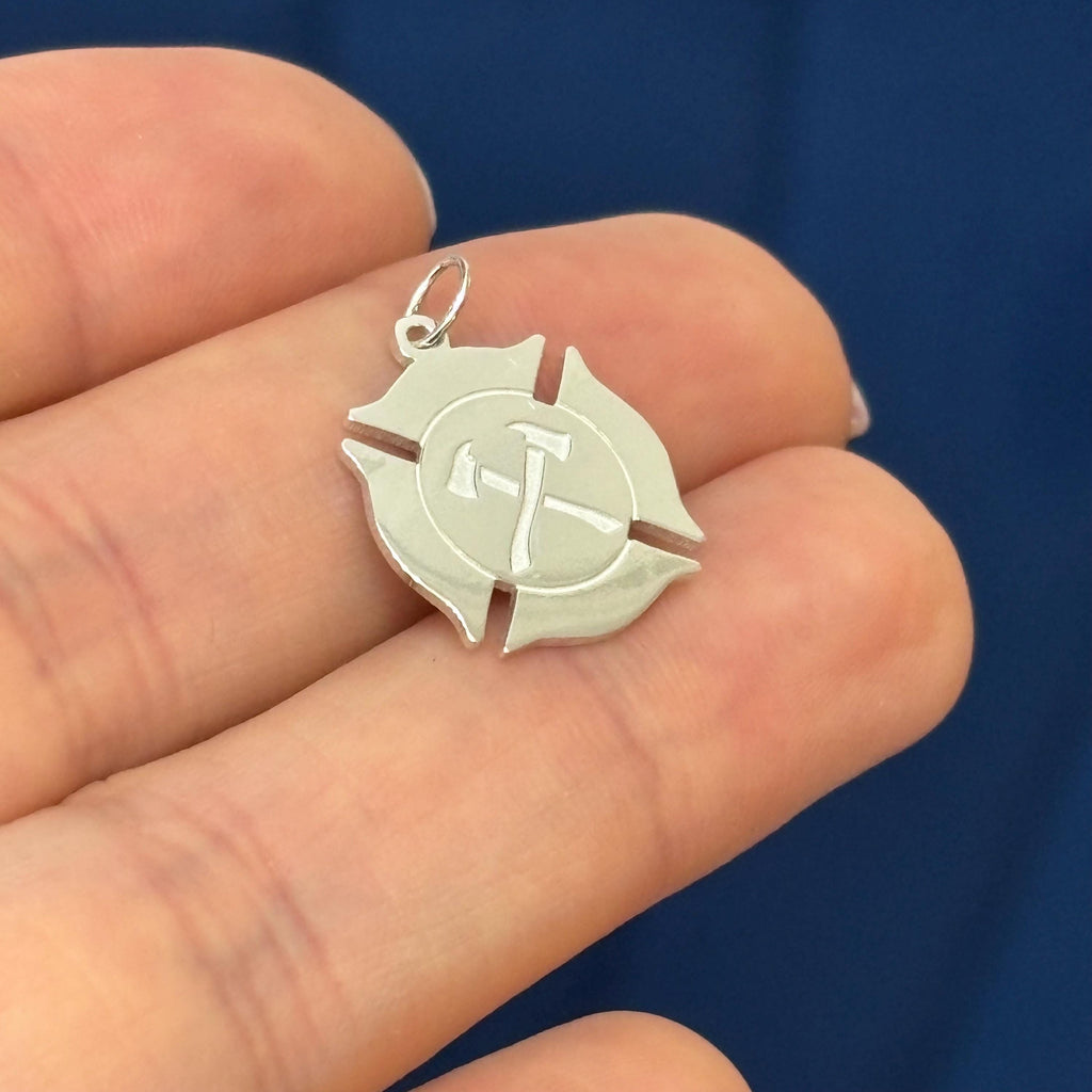 Sterling Silver Fireman Shield Engravable Pendant